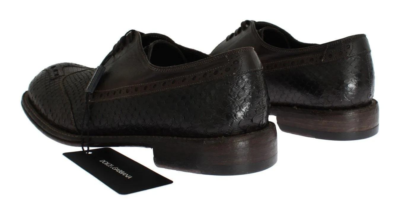 Brown Python Snakeskin Kangaroo Shoes
