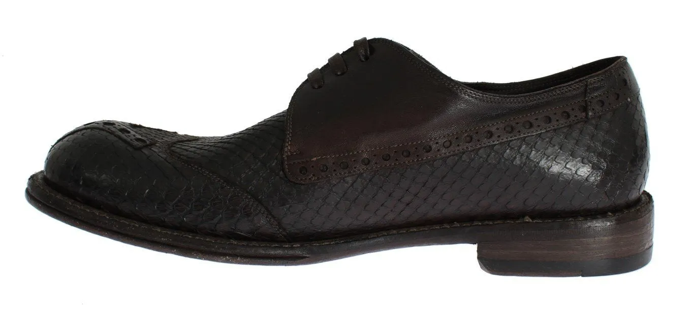 Brown Python Snakeskin Kangaroo Shoes