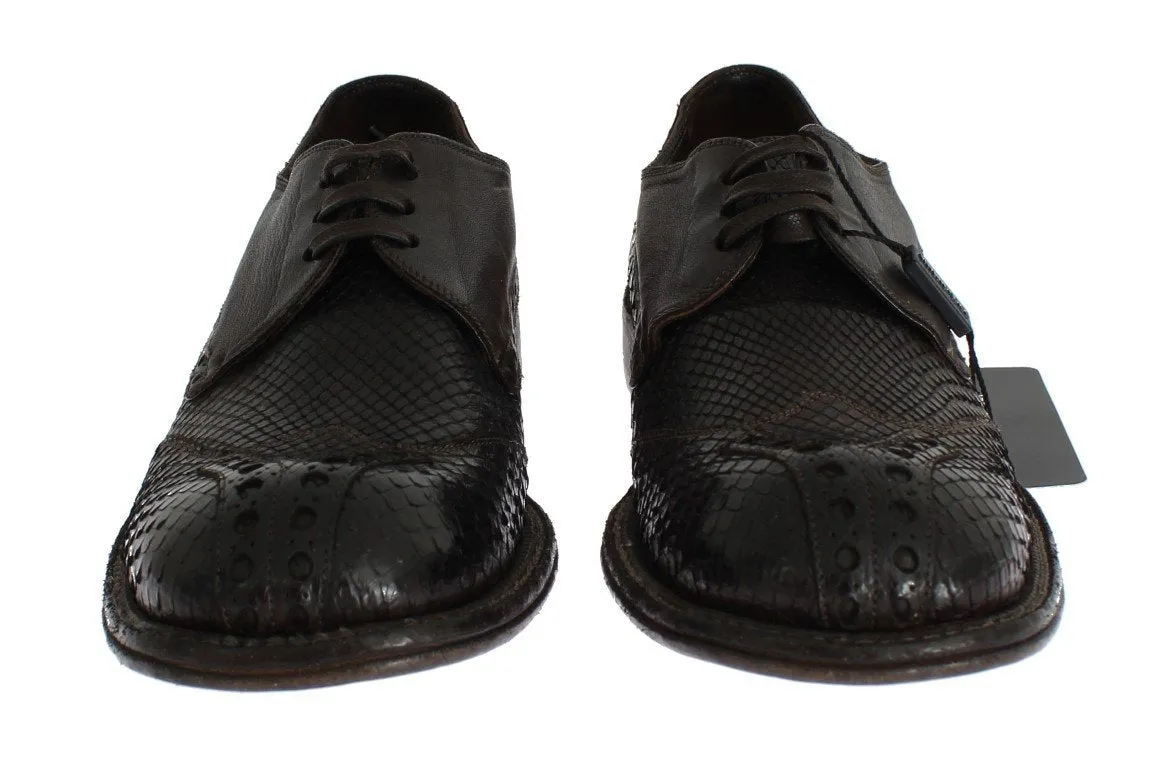 Brown Python Snakeskin Kangaroo Shoes
