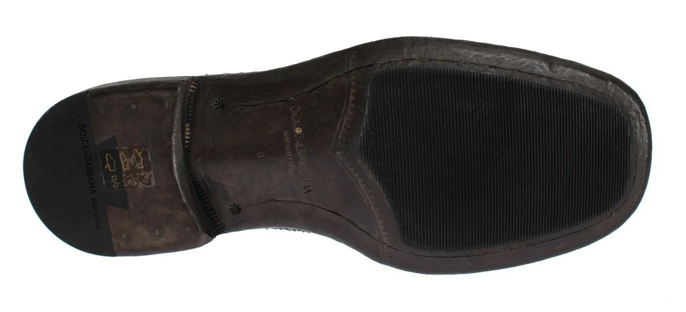 Brown Python Snakeskin Kangaroo Shoes