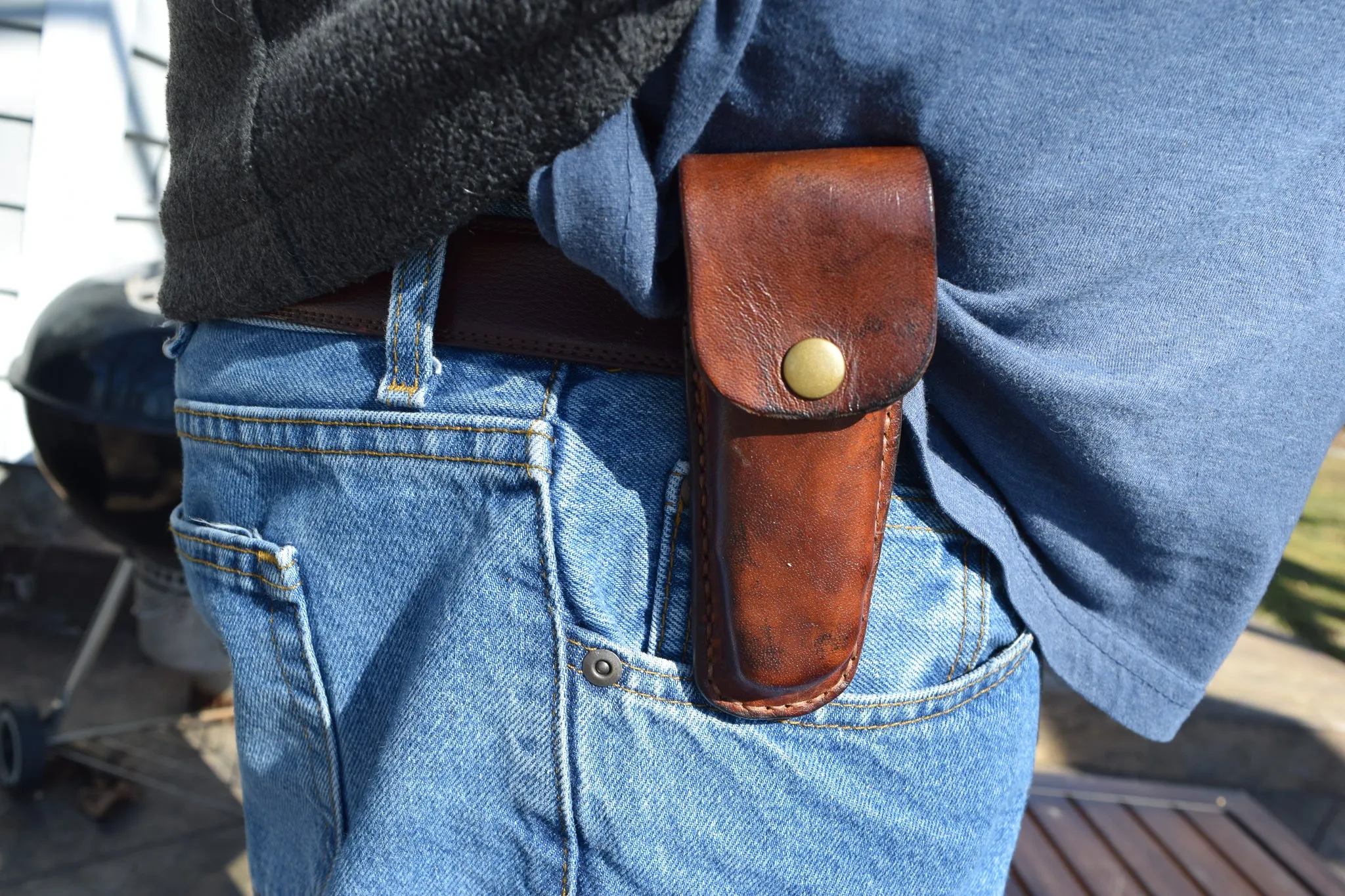 Buck knife leather belt case