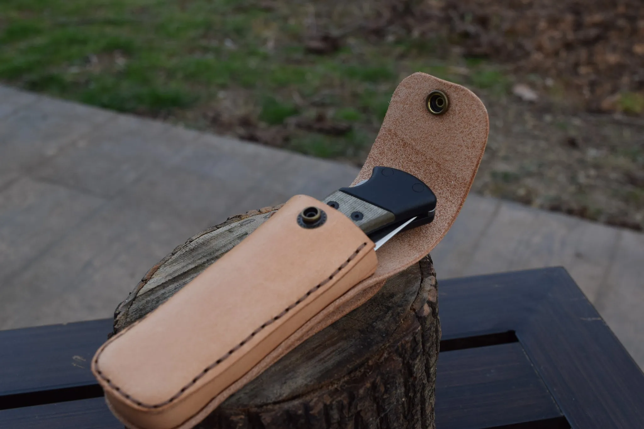 Buck knife leather belt case