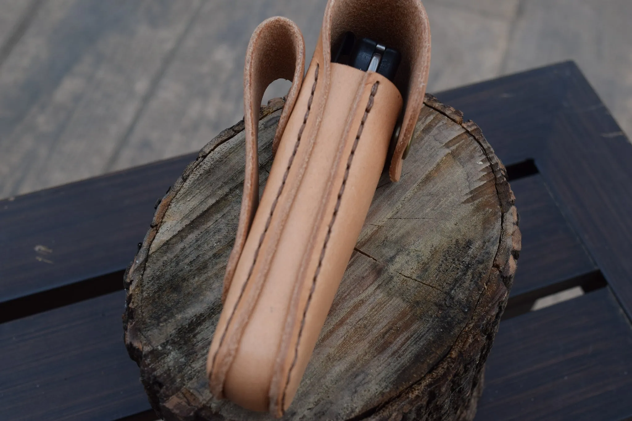 Buck knife leather belt case
