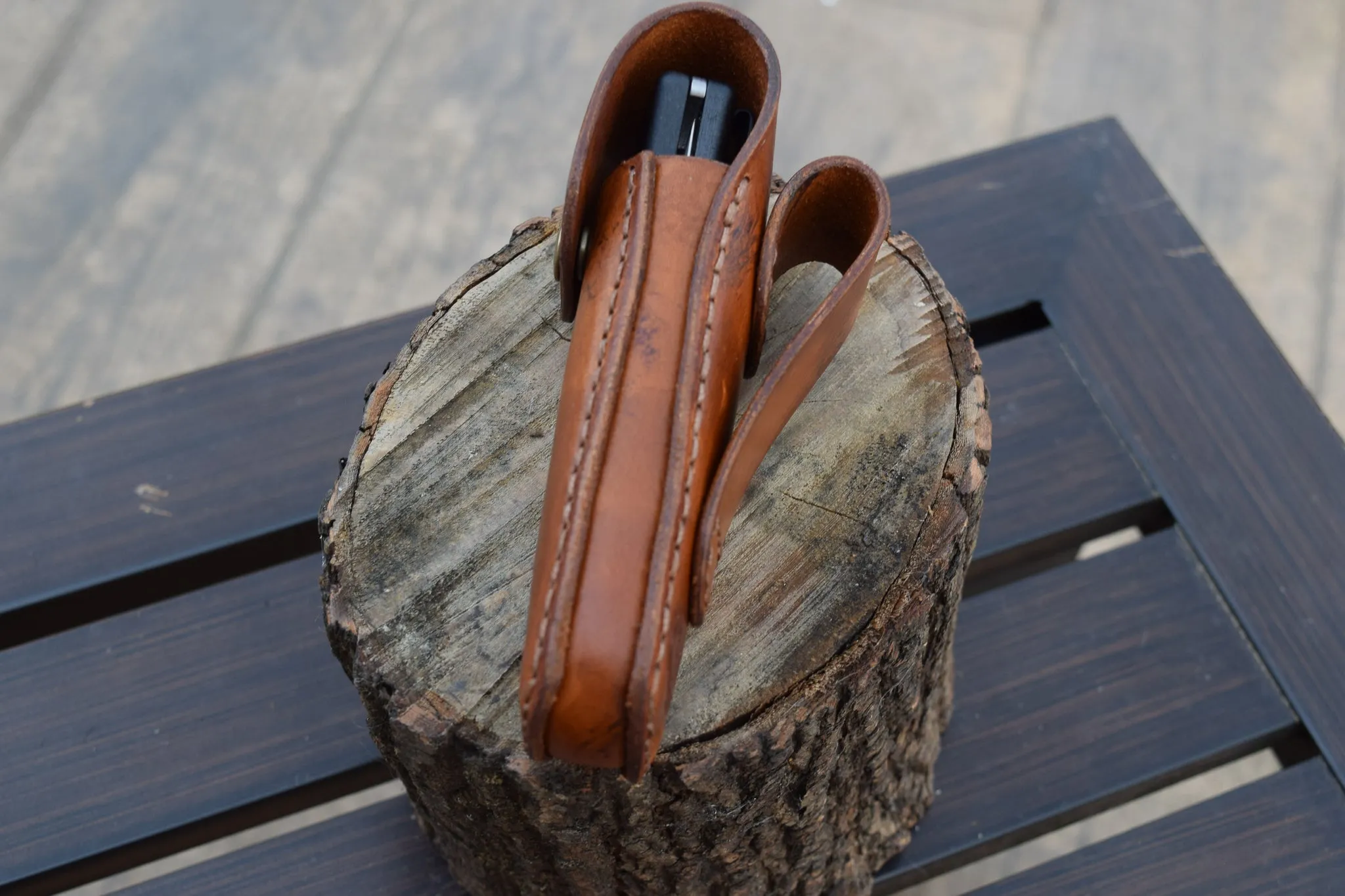 Buck knife leather belt case