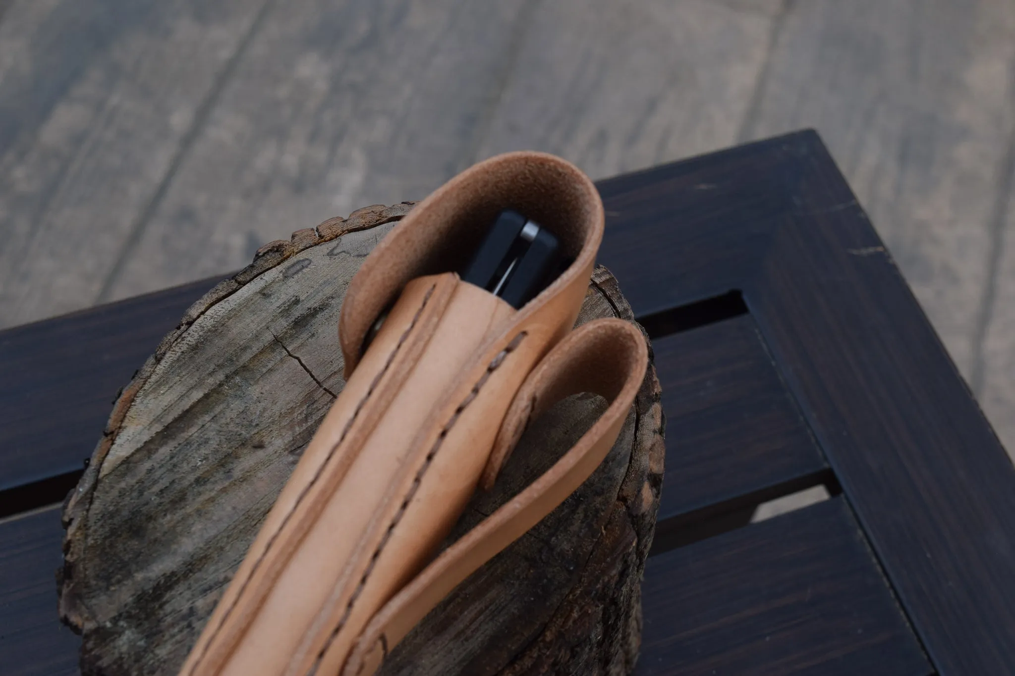 Buck knife leather belt case