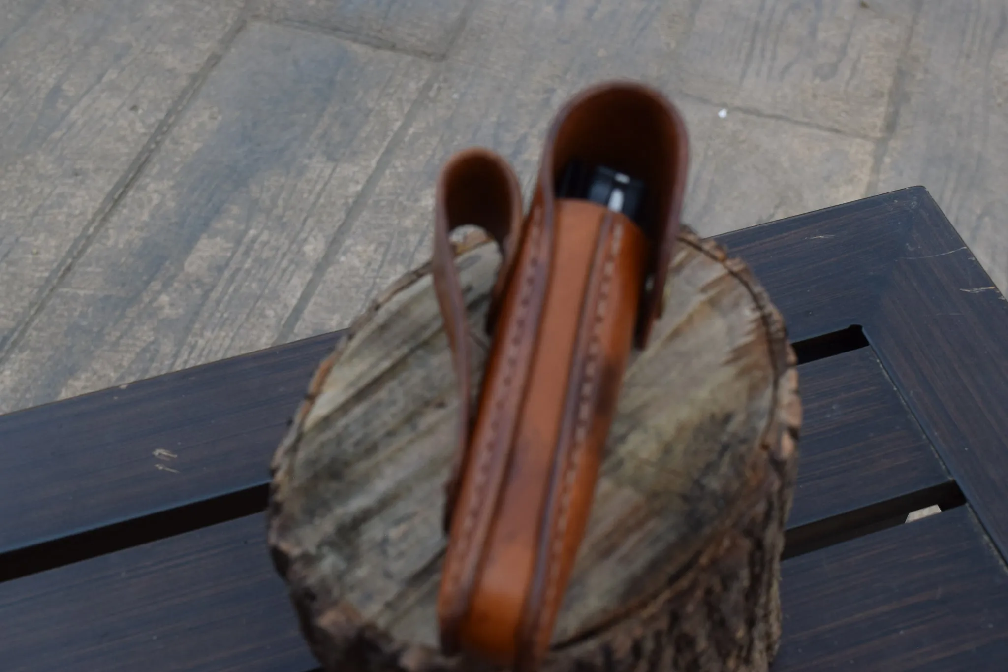 Buck knife leather belt case