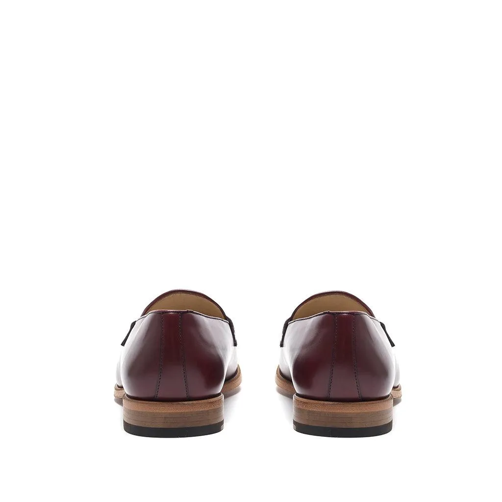 Burgundy Calf Web Stripe Loafer