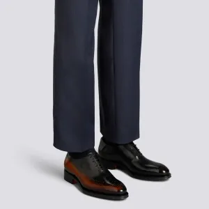 Burnish Dark Brown Leather Woodford Balmoral Toe Cap Oxfords - Formal Shoes