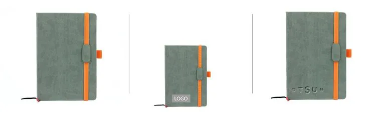 Business Notebook With Pu Leather Cover And Coloured Elastic Band Closure