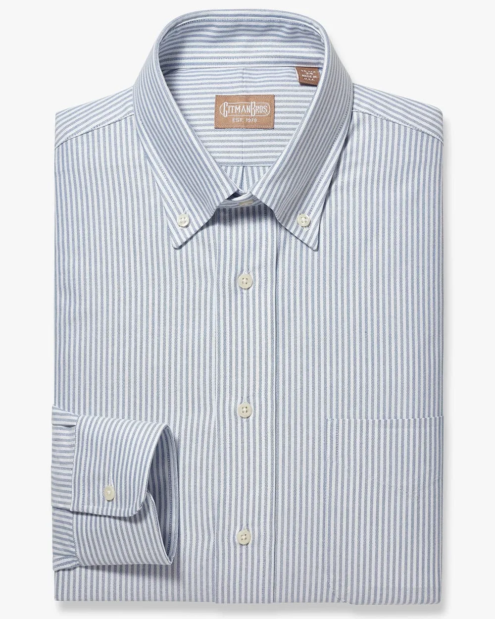 Button Down Oxford Blue Stripe - Big/Tall
