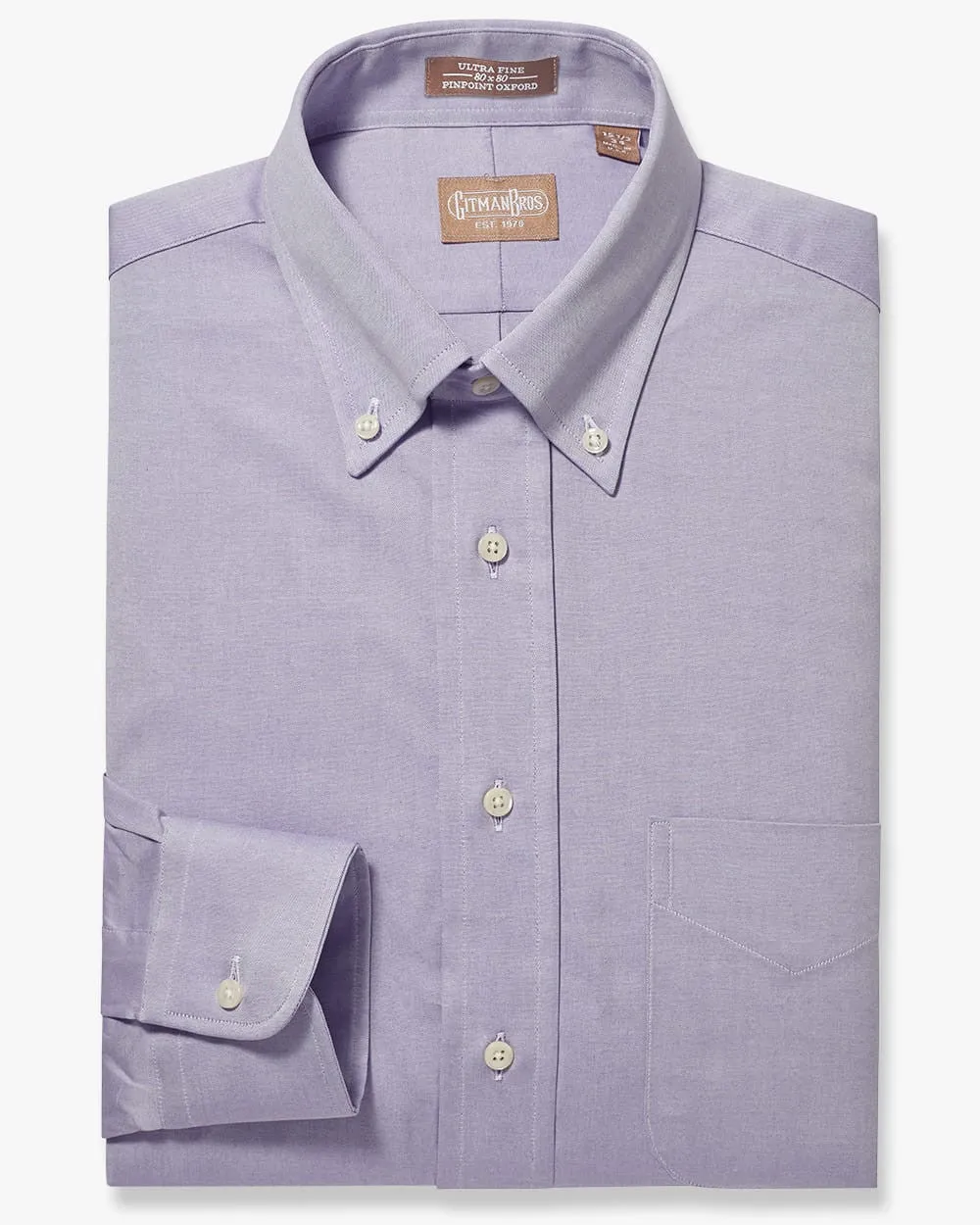 Button Down Pinpoint Lavender - Classic