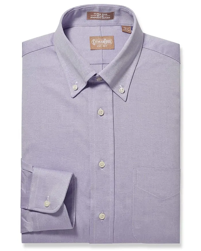 Button Down Pinpoint Lavender - Classic