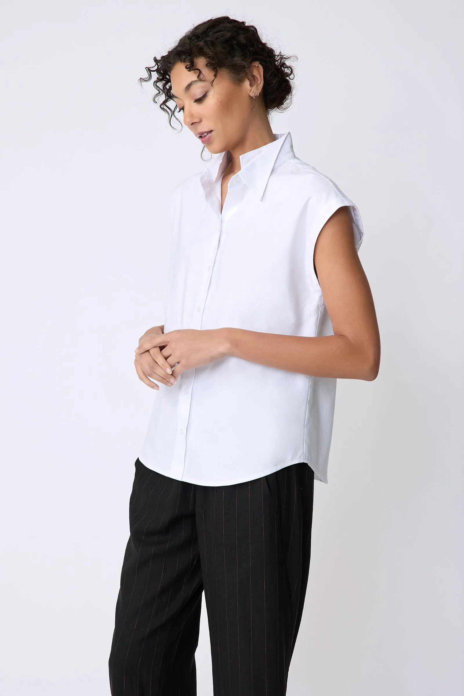 Candice DC Shirt in White Oxford