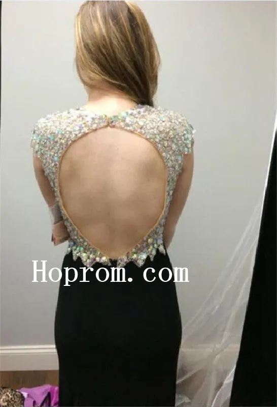Cap Sleeve Prom Dresses,V-Neck Prom Dress,Evening Dress
