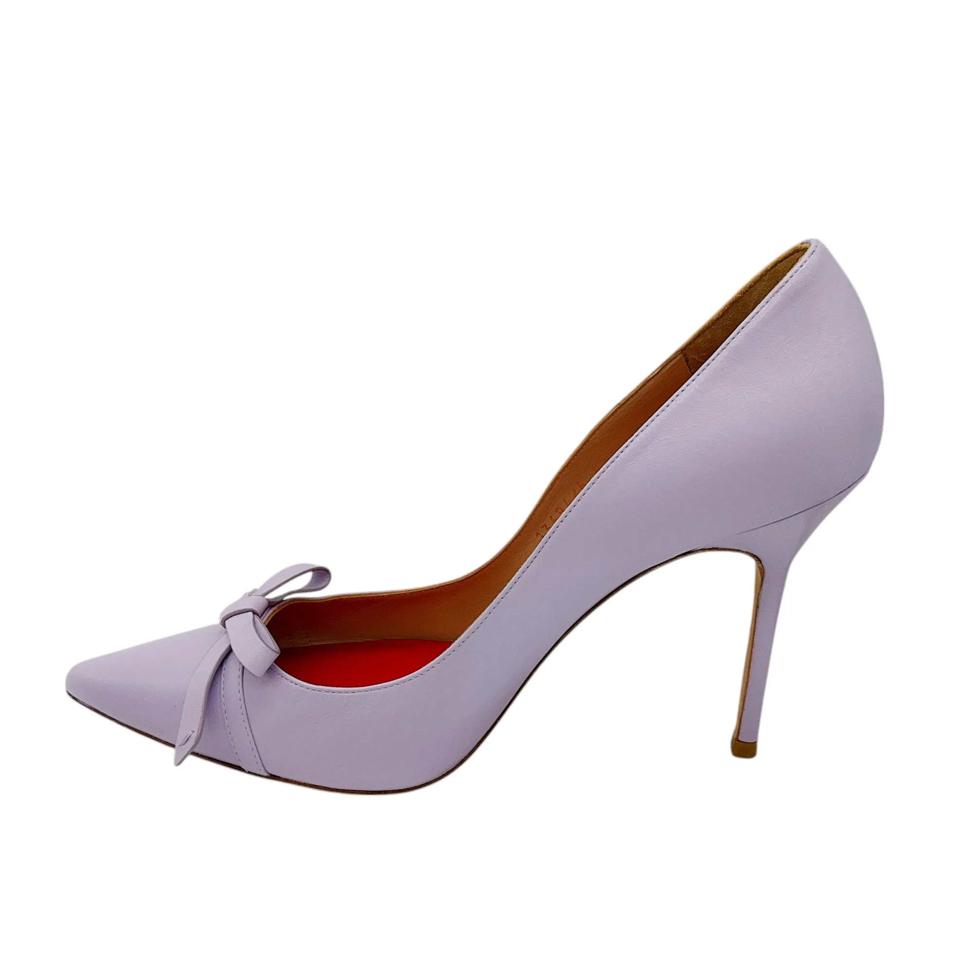 Carolina Herrera Lavender Bow Detail Leather Pumps