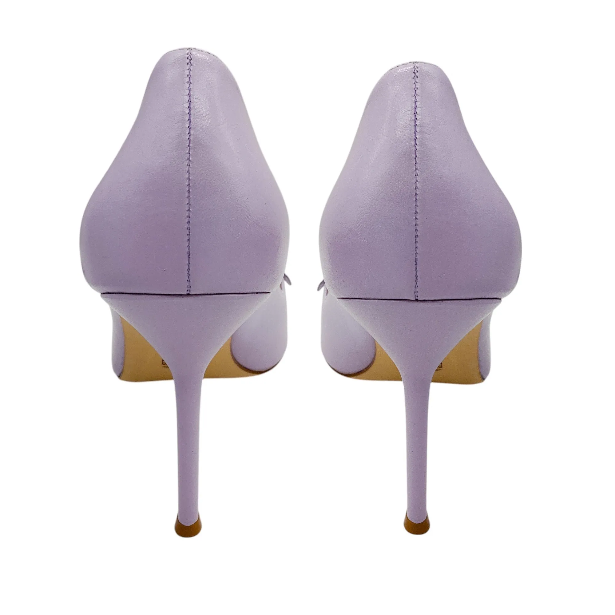 Carolina Herrera Lavender Bow Detail Leather Pumps
