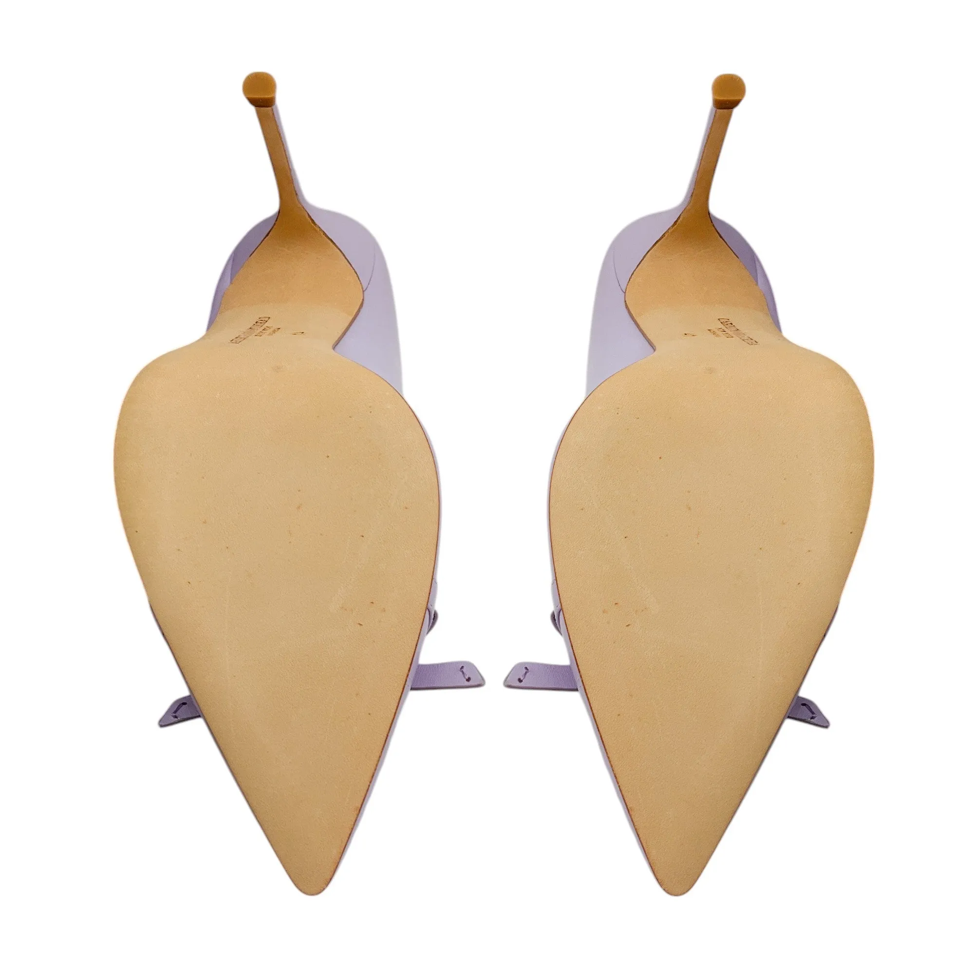 Carolina Herrera Lavender Bow Detail Leather Pumps