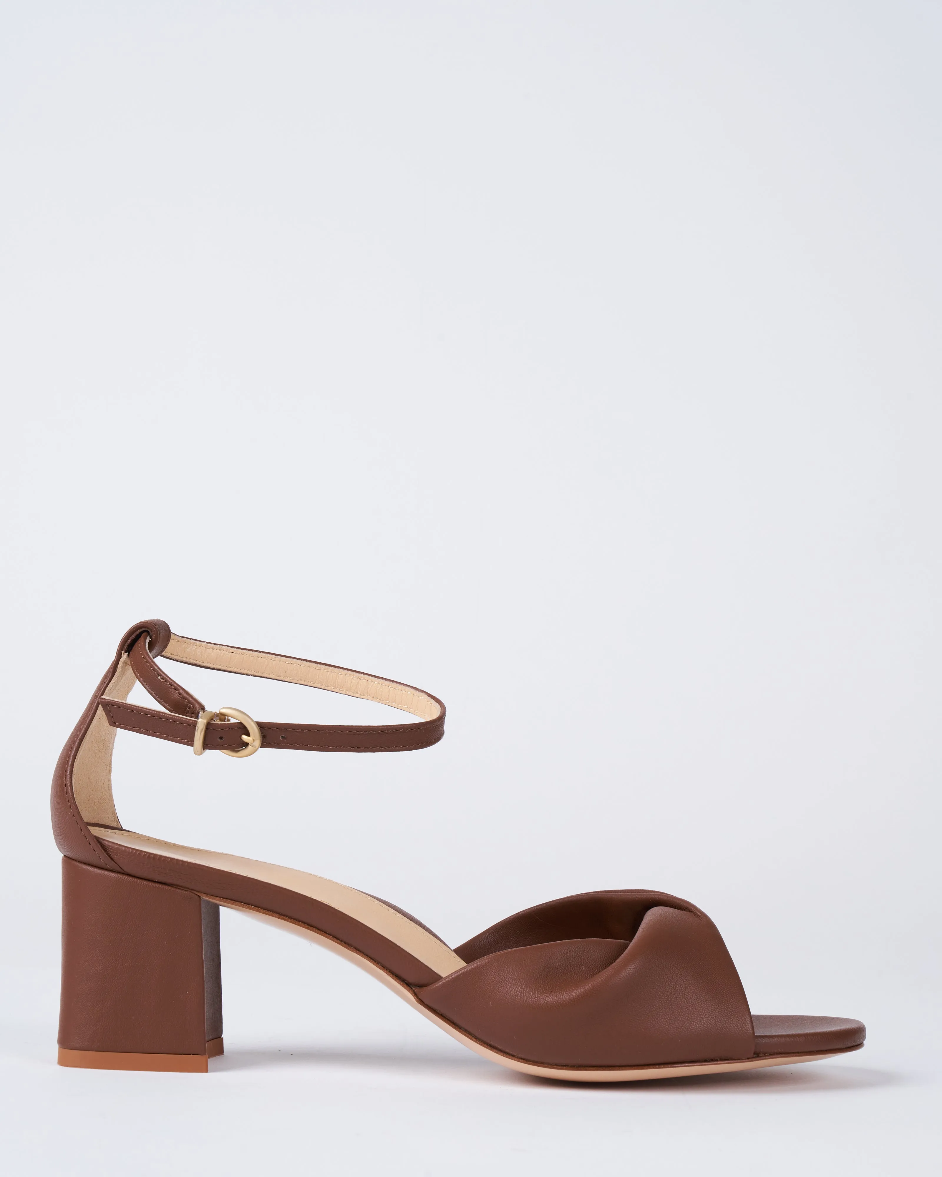 carrie 60 block heel sandal - caramel