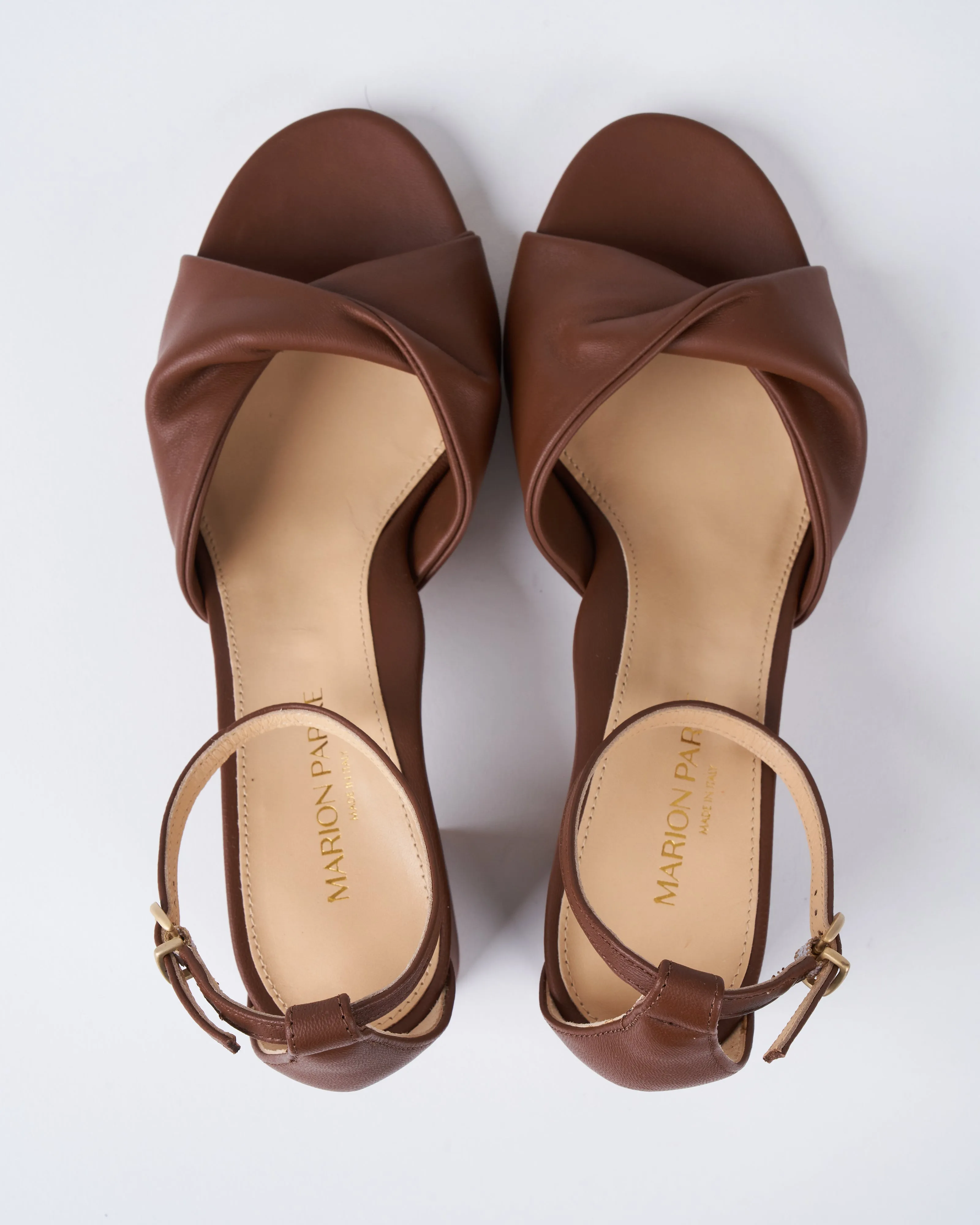 carrie 60 block heel sandal - caramel