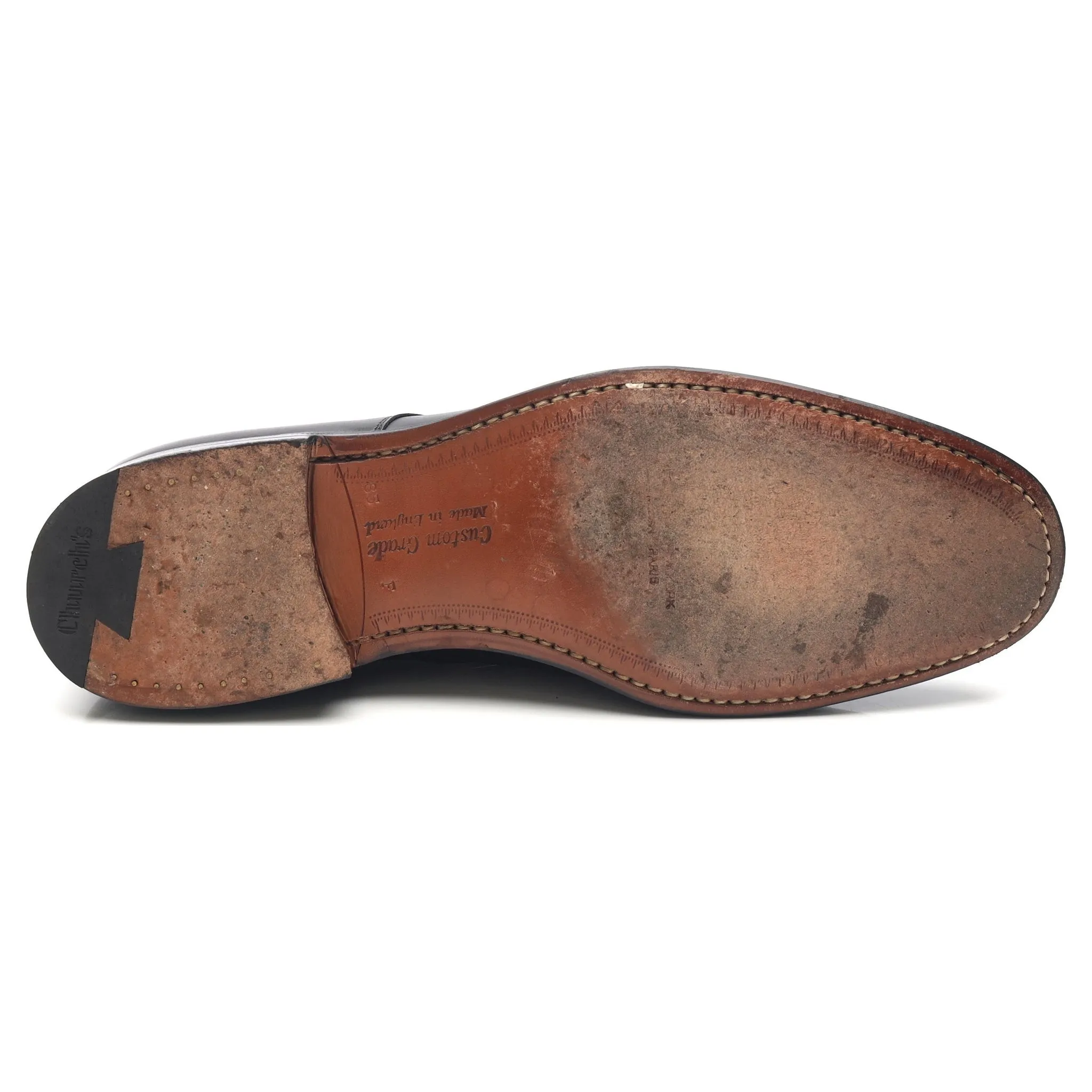 'Cartmel' Black Leather Cap Toe Derby UK 8.5 F