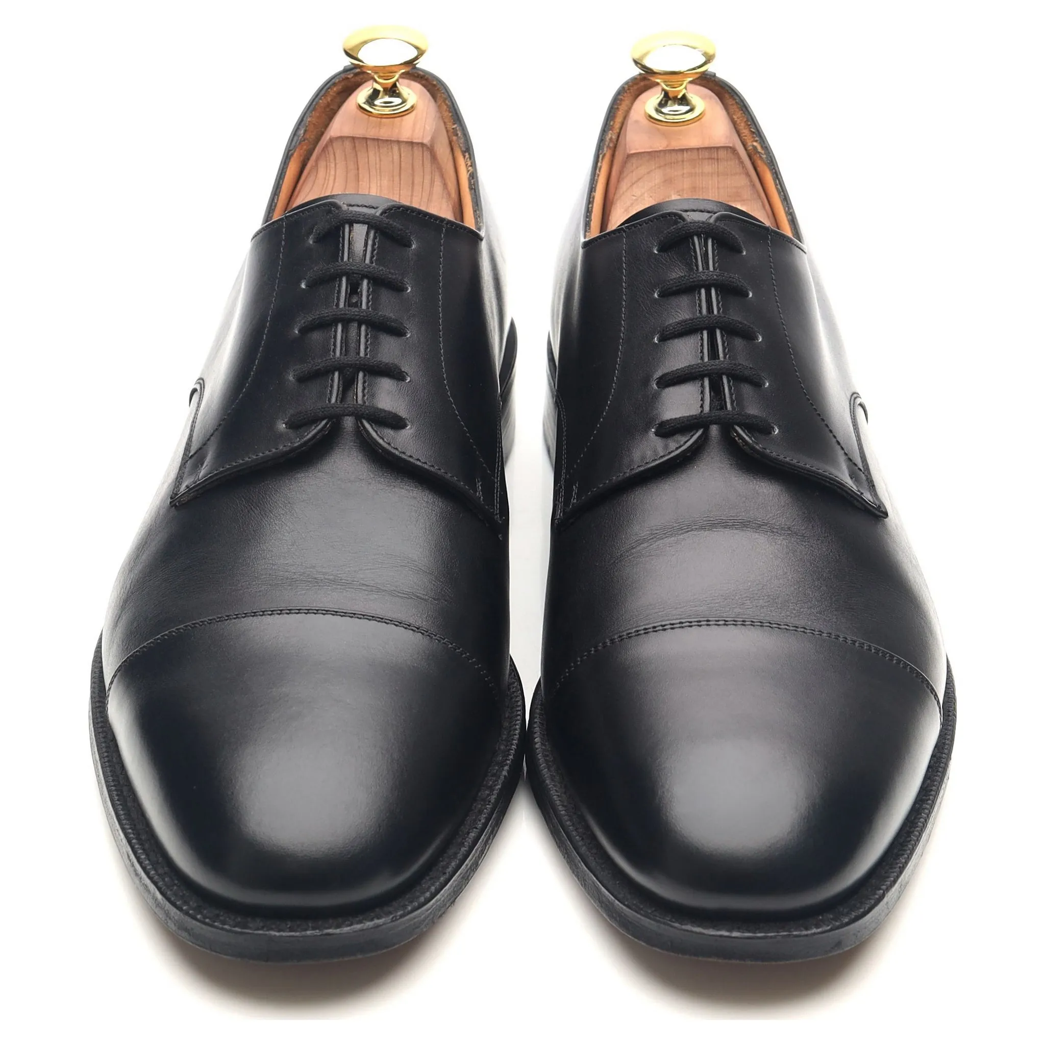 'Cartmel' Black Leather Cap Toe Derby UK 8.5 F