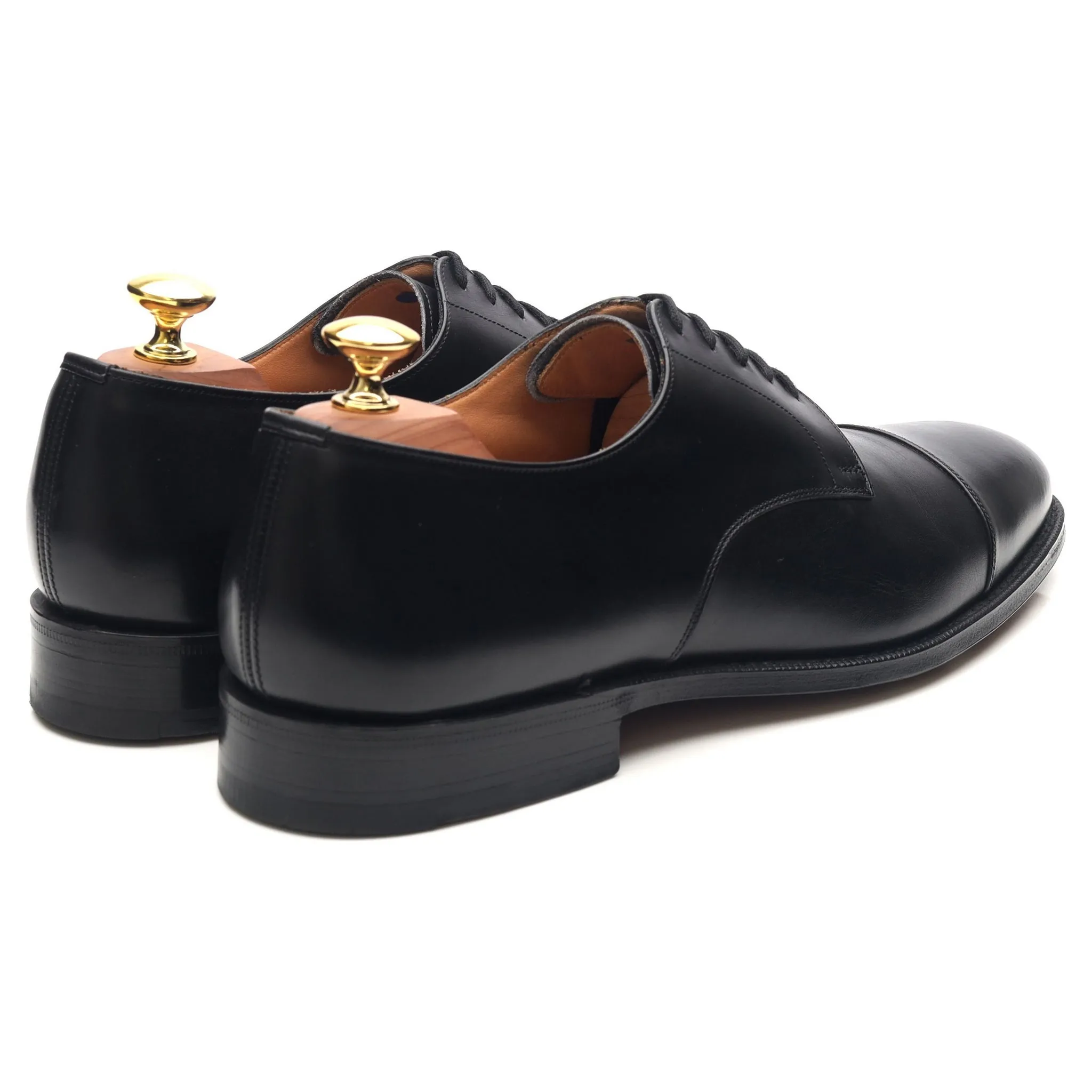 'Cartmel' Black Leather Cap Toe Derby UK 8.5 F