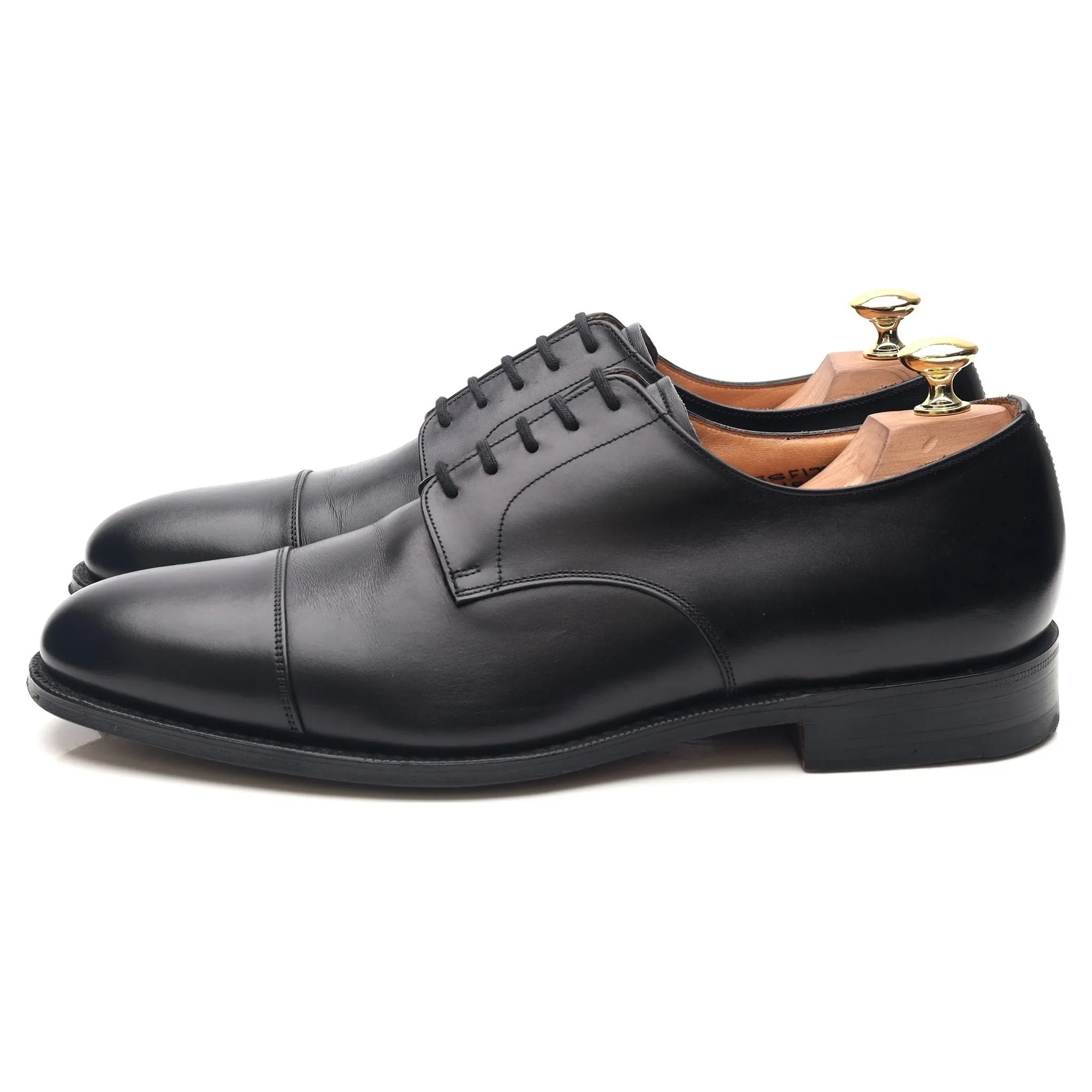 'Cartmel' Black Leather Cap Toe Derby UK 8.5 F
