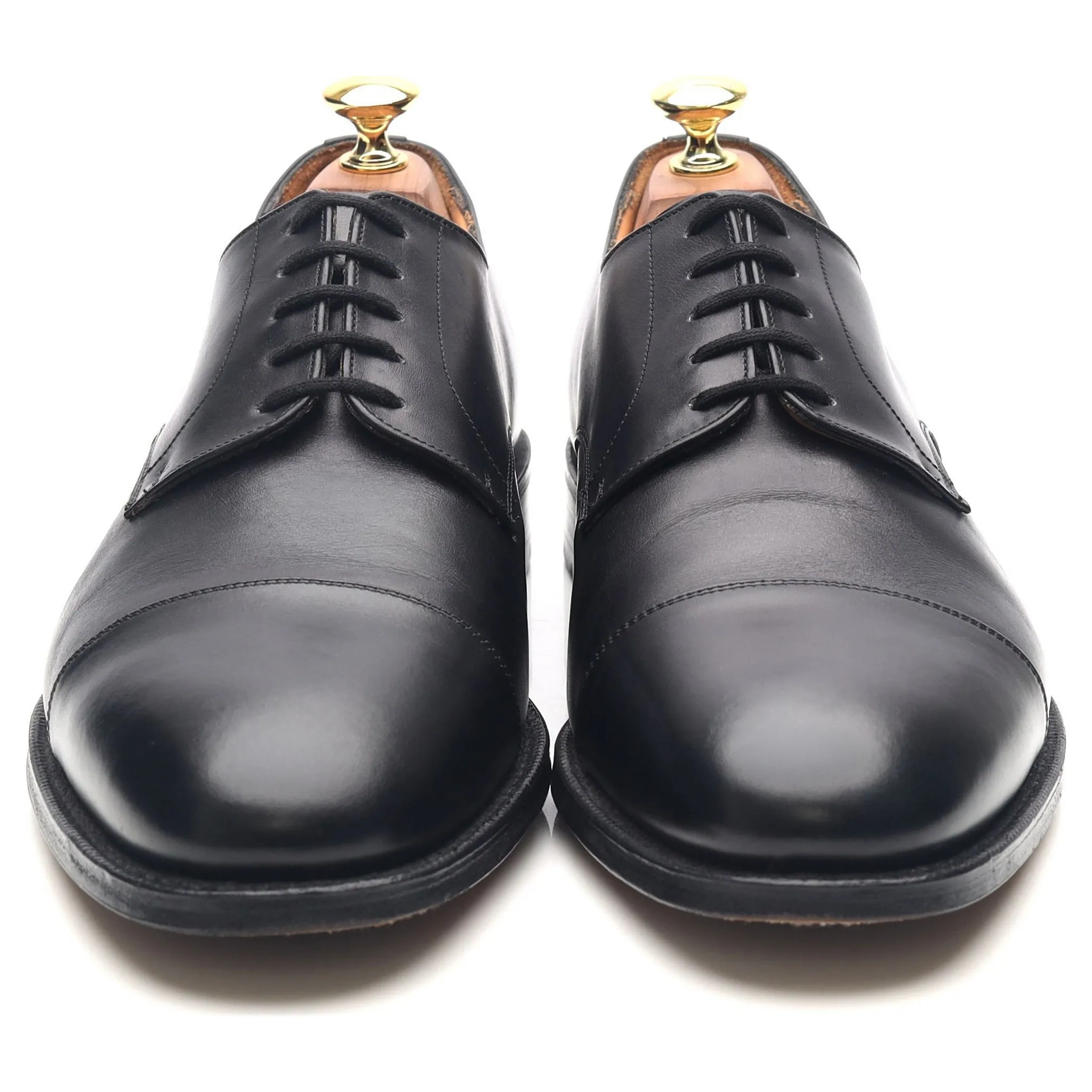 'Cartmel' Black Leather Cap Toe Derby UK 8.5 F