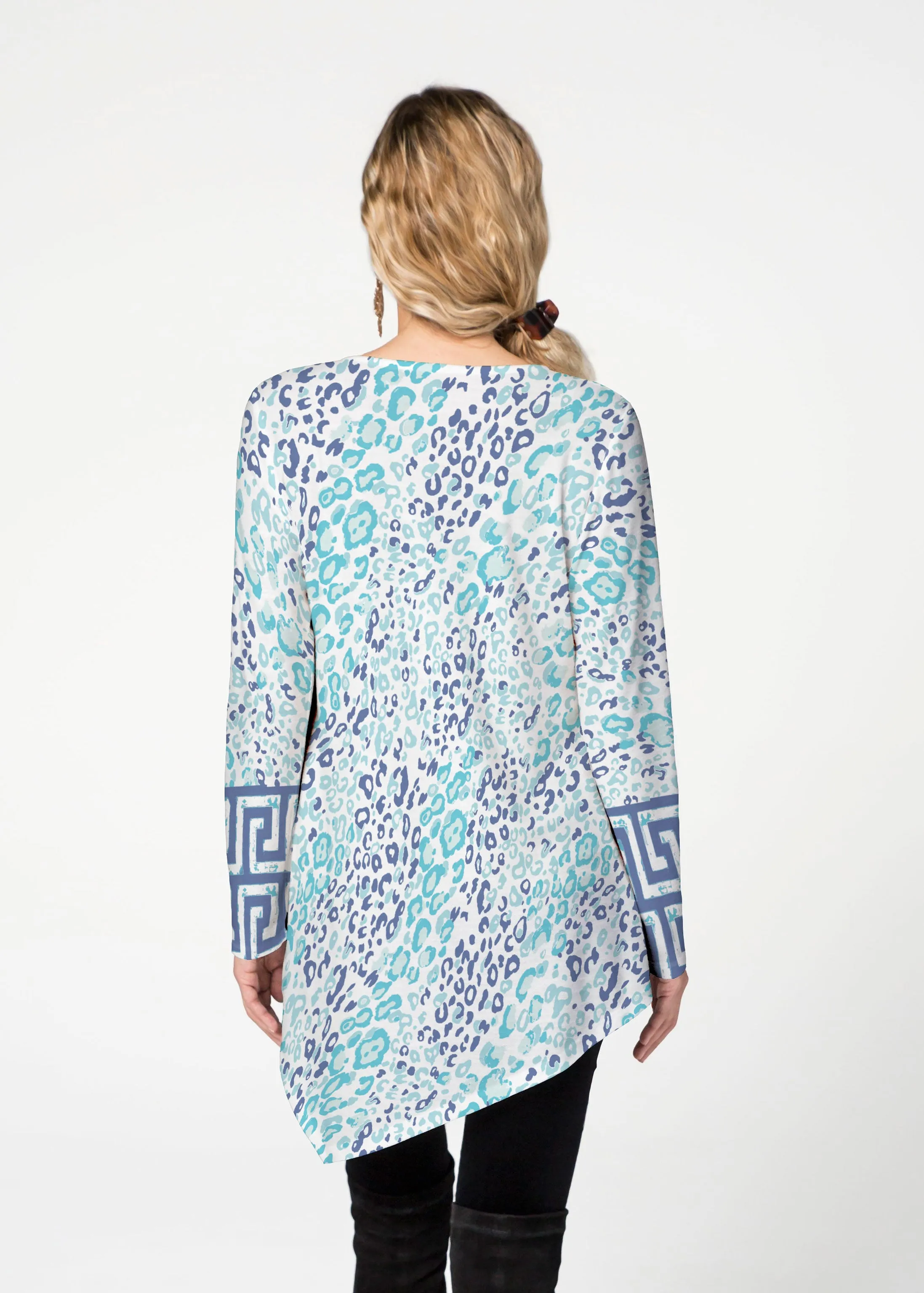 Cat Blue (7755) ~ Asymmetrical French Terry Tunic