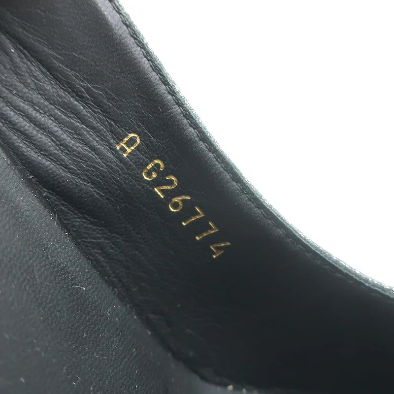 Chanel Chain-Trim CC Cap Toe Platform Slingback Pumps Black/Gold Size 39.5