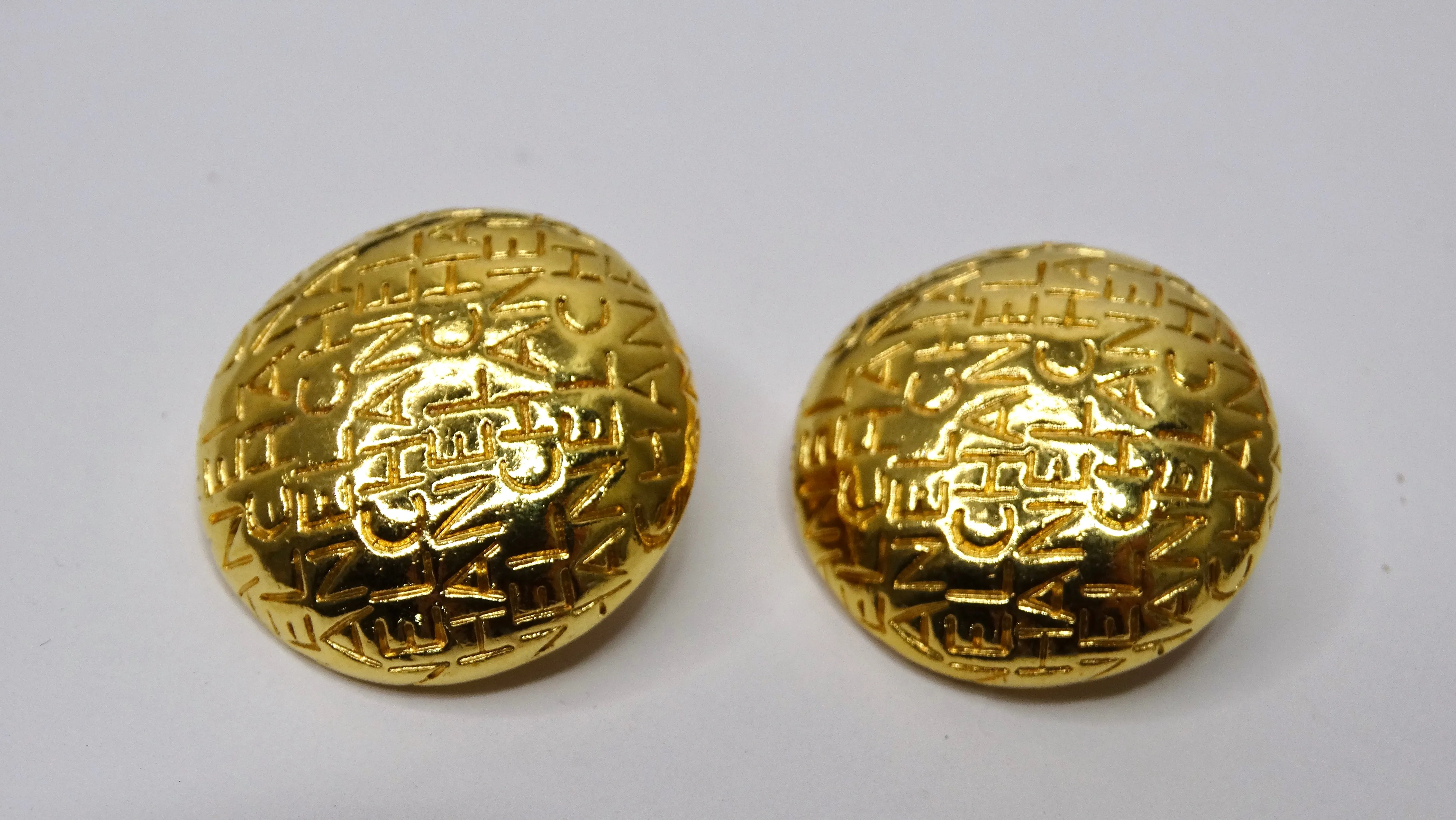 Chanel Monogram 1970's Rare Earrings