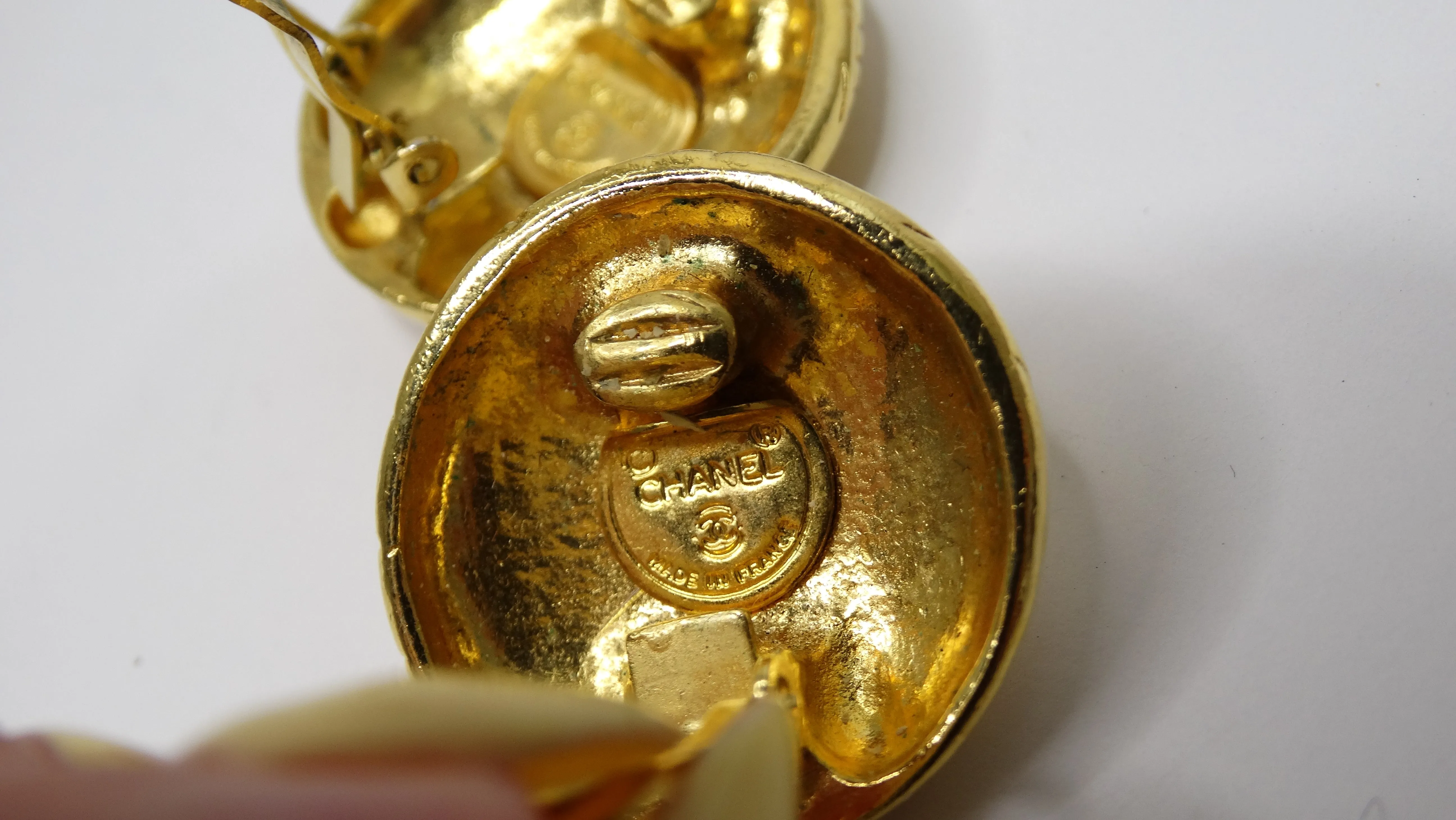 Chanel Monogram 1970's Rare Earrings