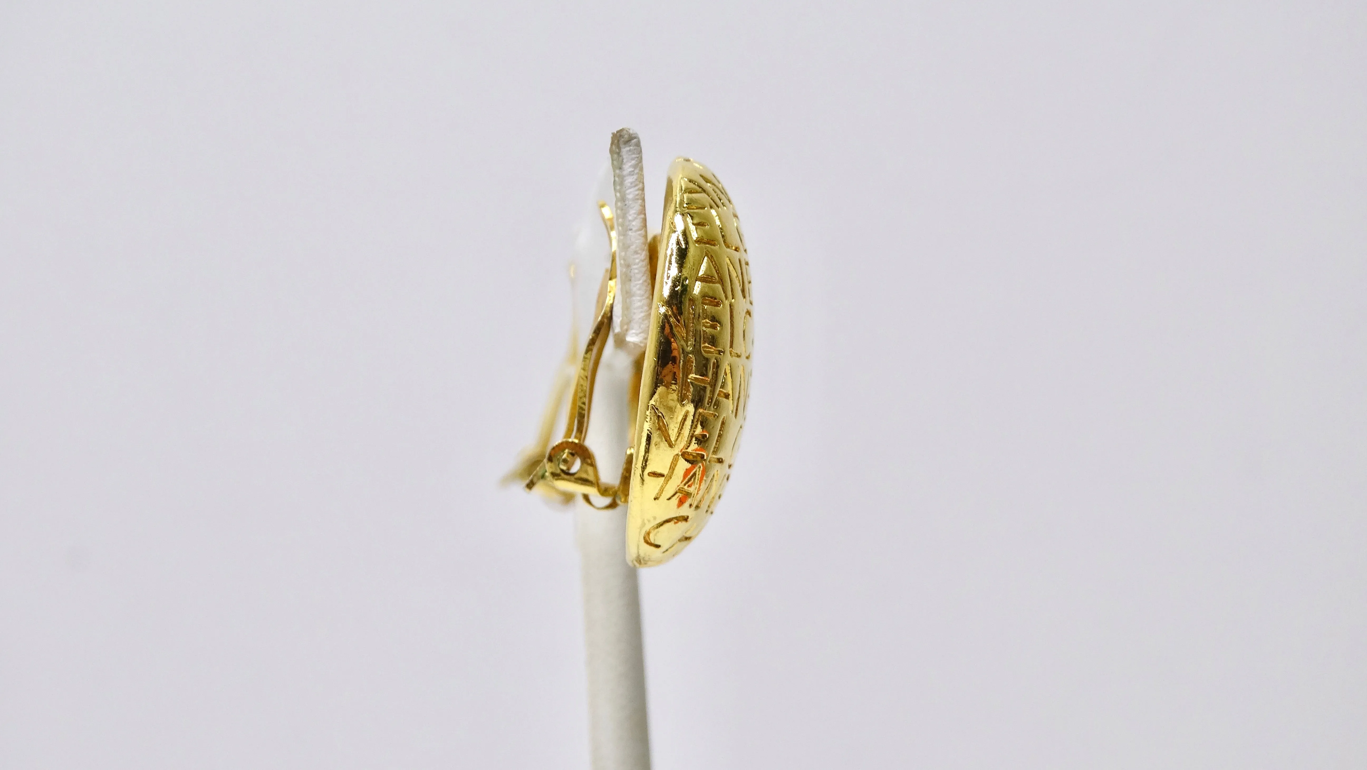 Chanel Monogram 1970's Rare Earrings