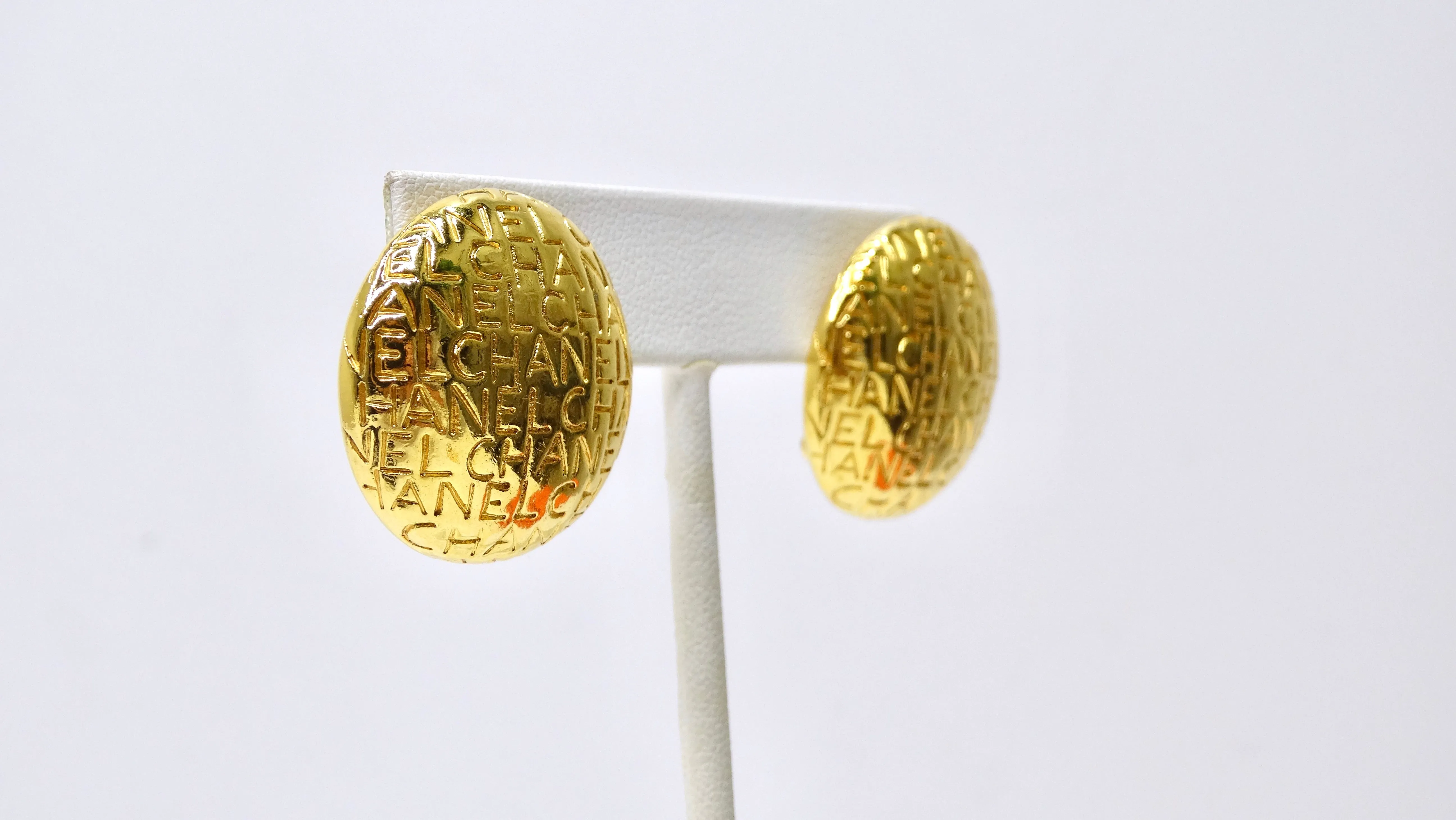 Chanel Monogram 1970's Rare Earrings