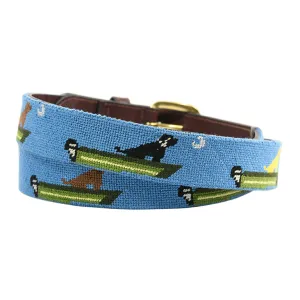 Charleston Belt Boat Dog Labrador Retriever Hand-stitched Needlepoint Belt - Kids