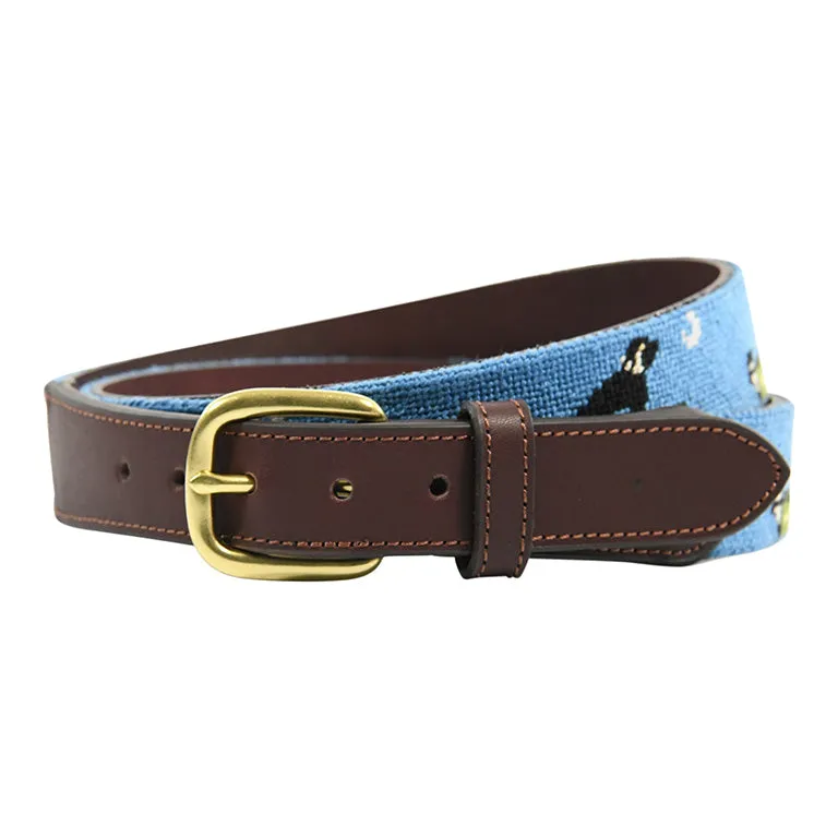 Charleston Belt Boat Dog Labrador Retriever Hand-stitched Needlepoint Belt - Kids