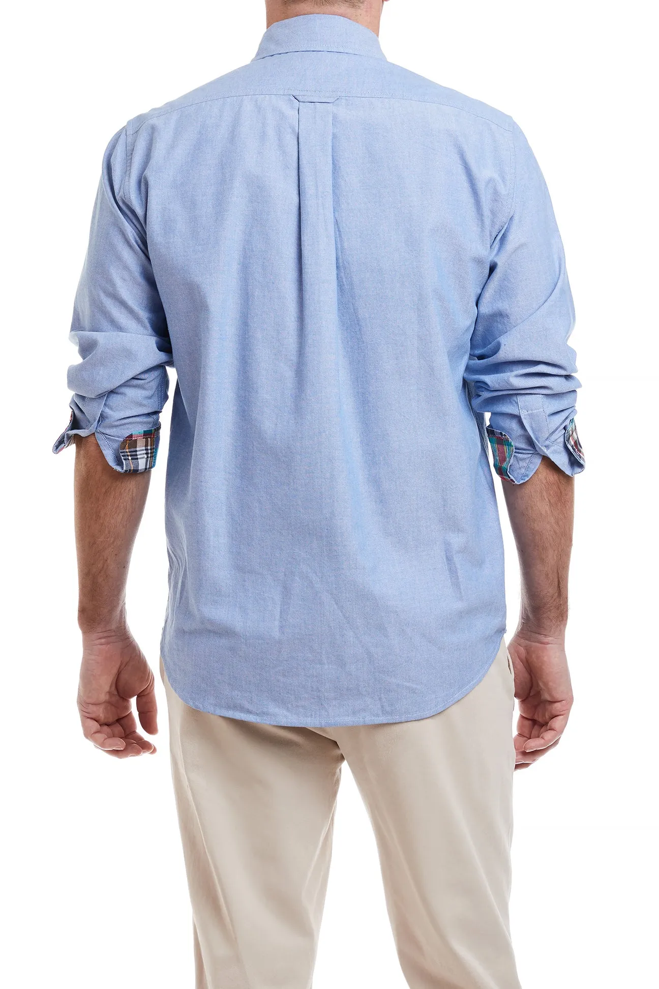 Chase Shirt Blue Oxford with Weston Patch Madras Trim