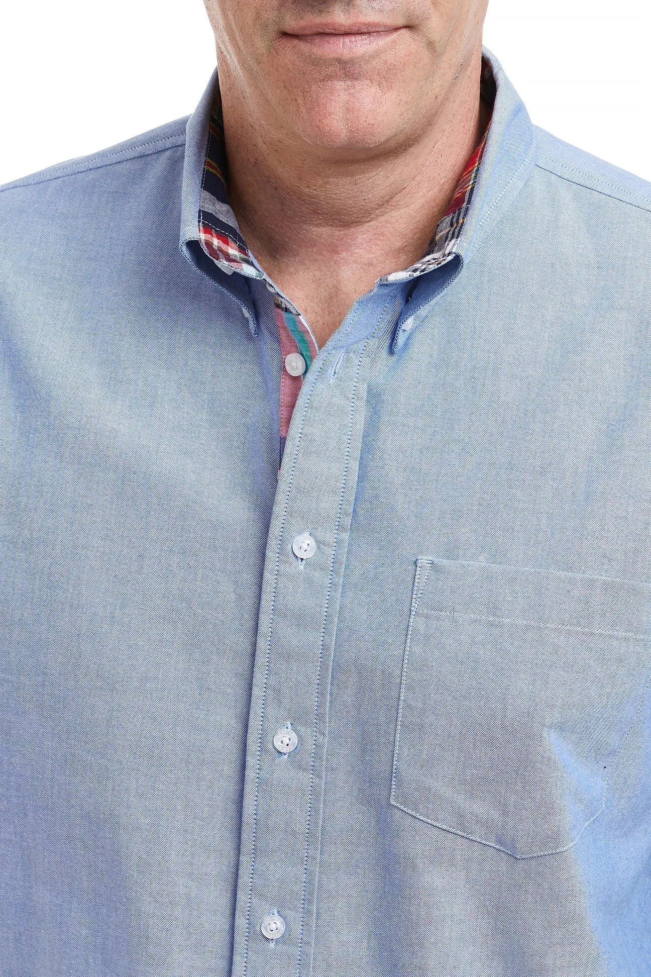 Chase Shirt Blue Oxford with Weston Patch Madras Trim