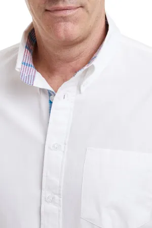 Chase Shirt White Oxford with Cove Madras Trim