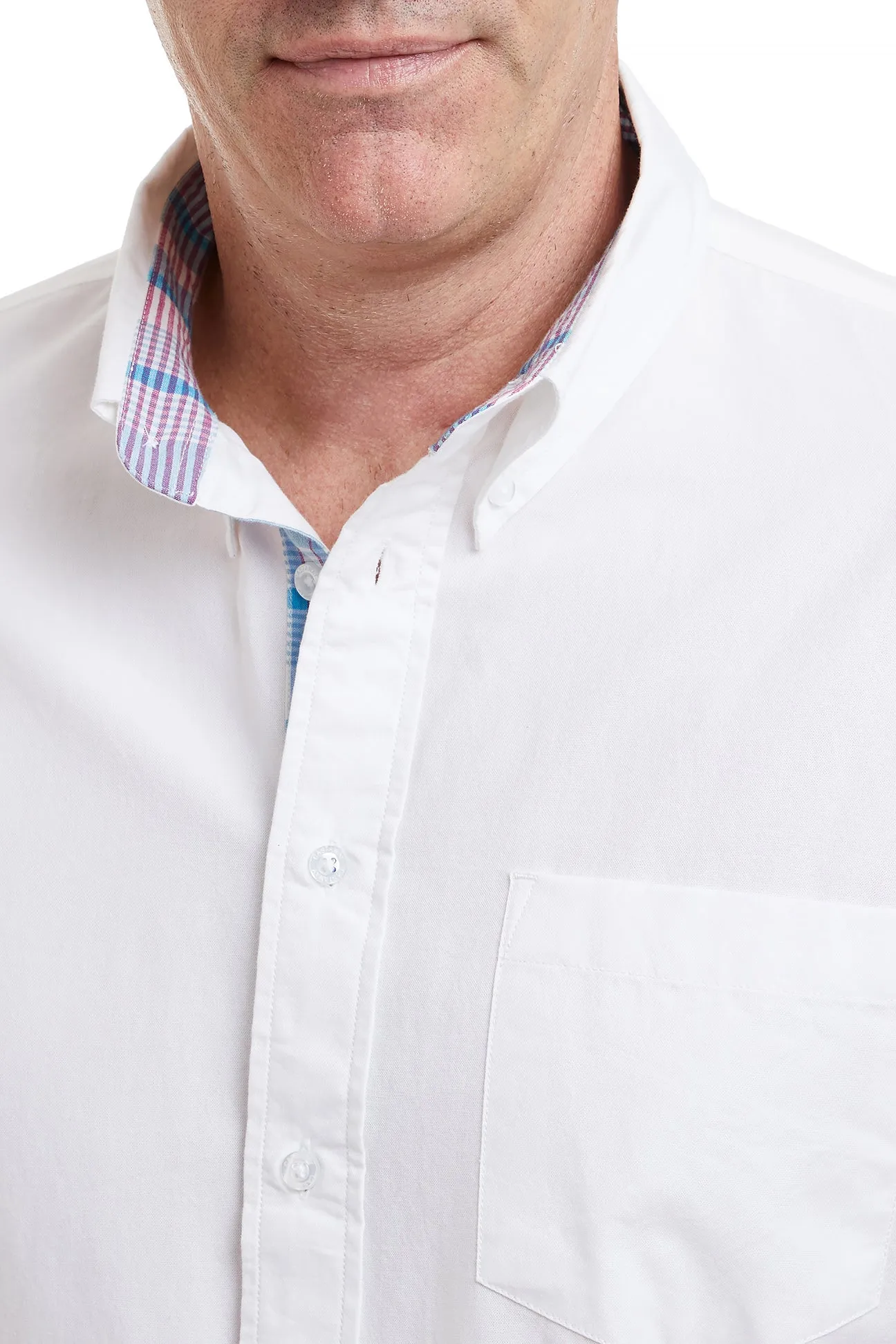 Chase Shirt White Oxford with Cove Madras Trim