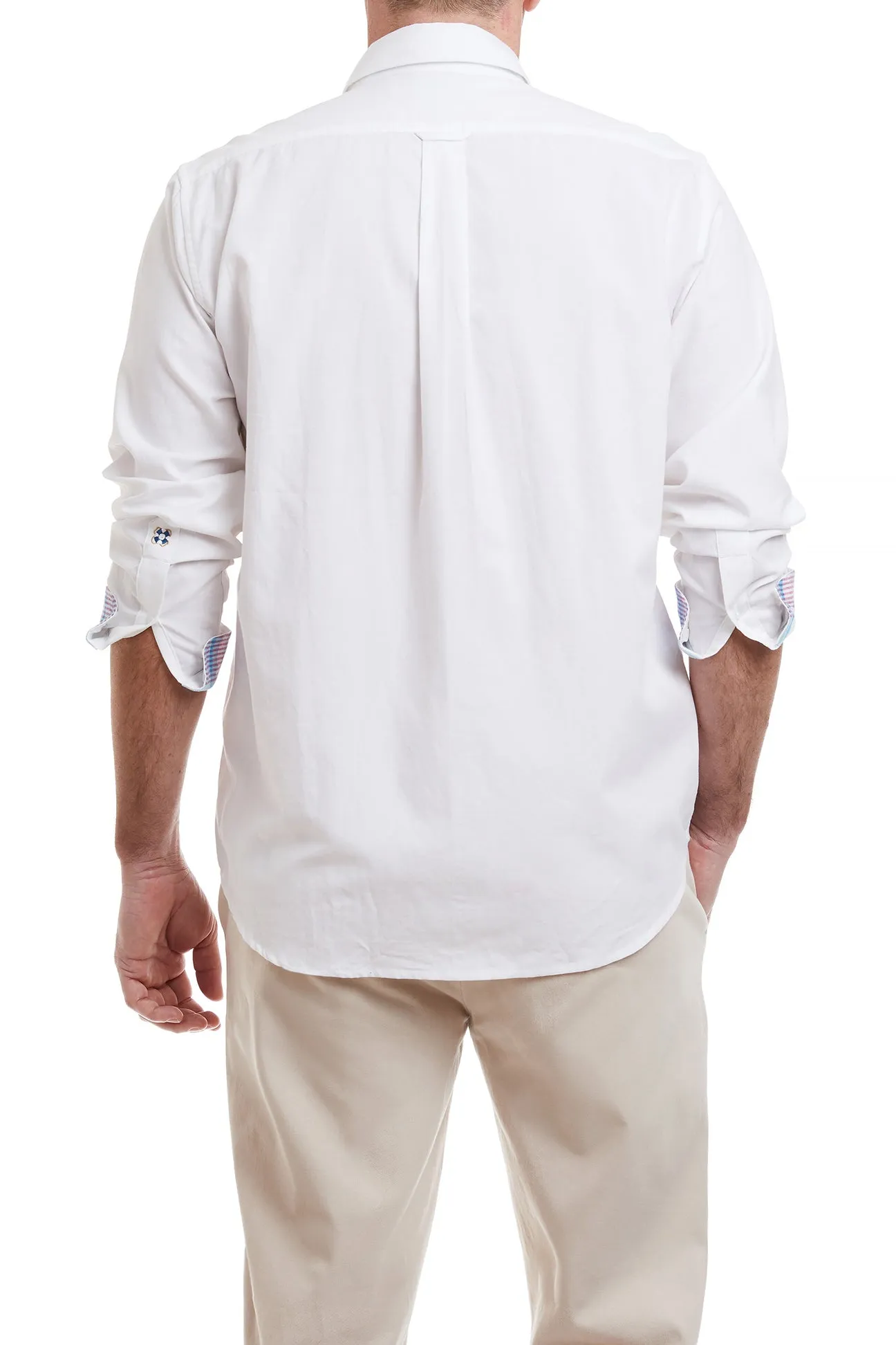 Chase Shirt White Oxford with Cove Madras Trim