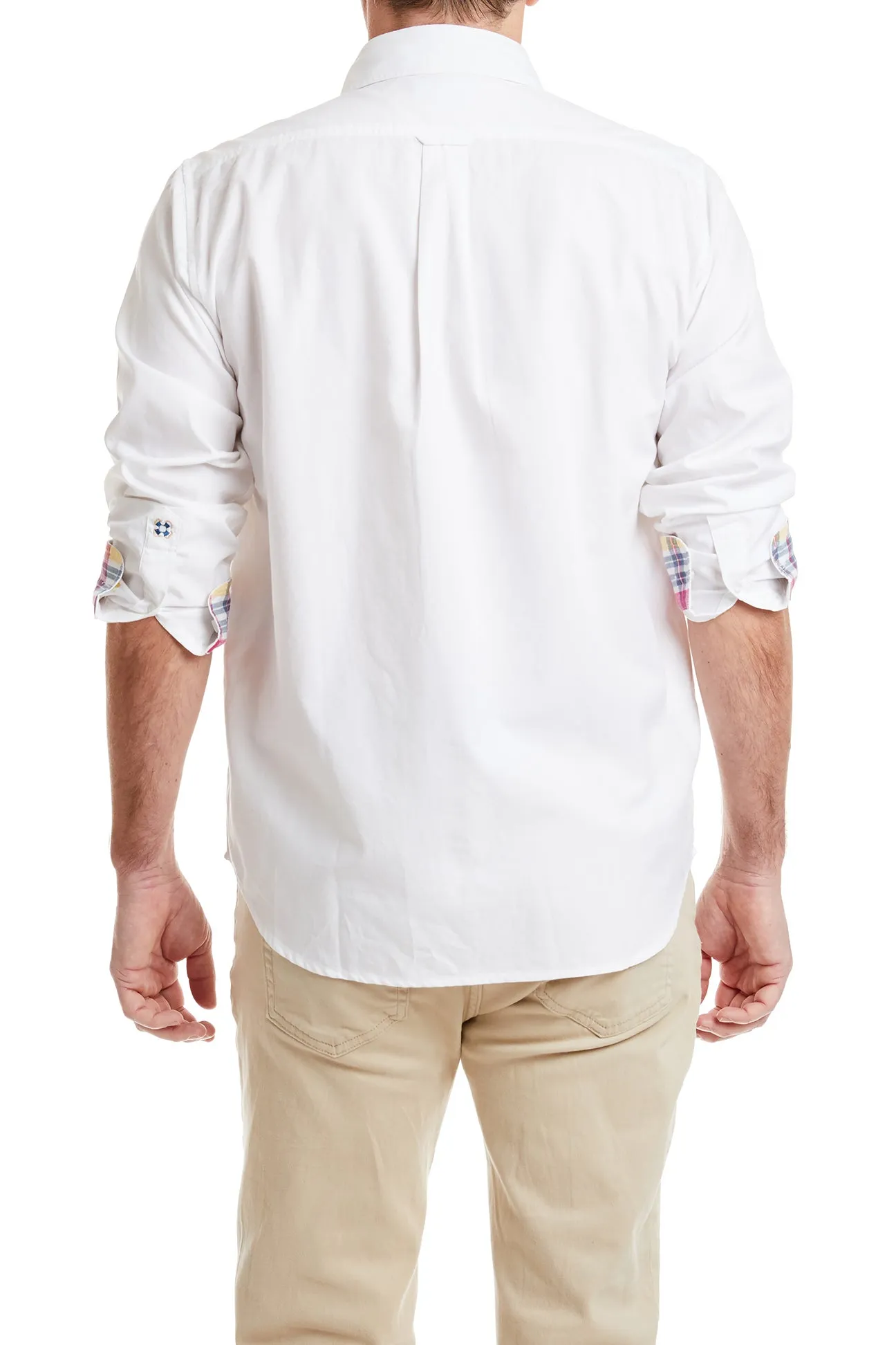 Chase Shirt White Oxford with Lighthouse Madras Trim