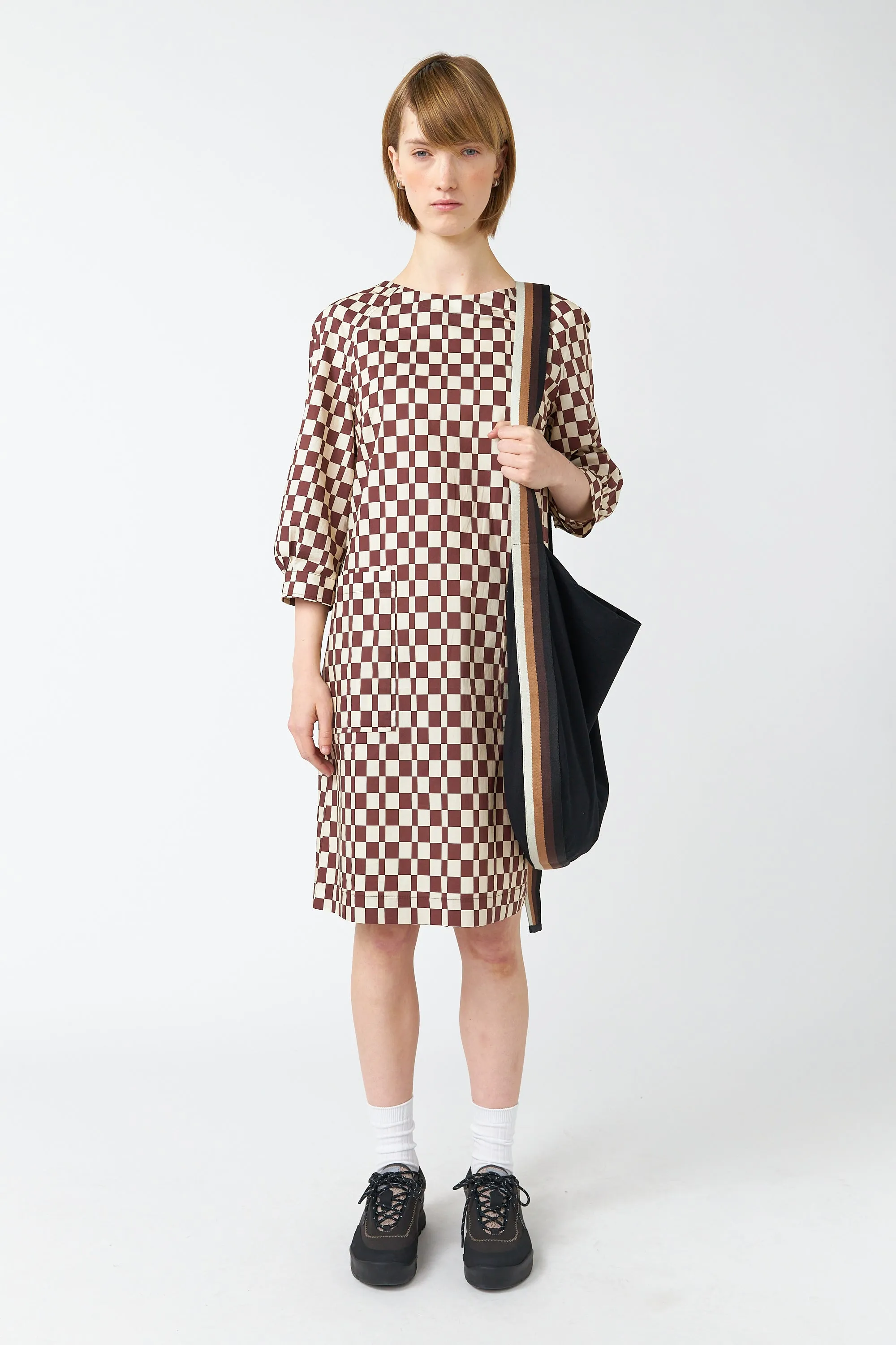 Checkers smock dress