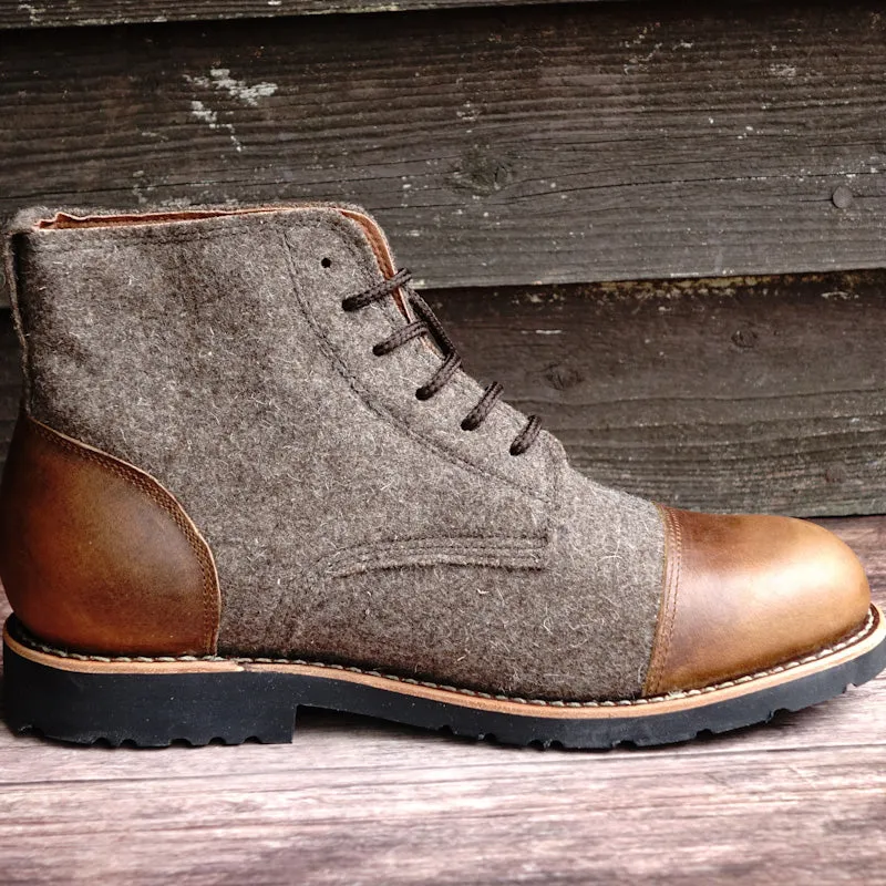 Cho Oyu Burel & Leather Lace-up Boots