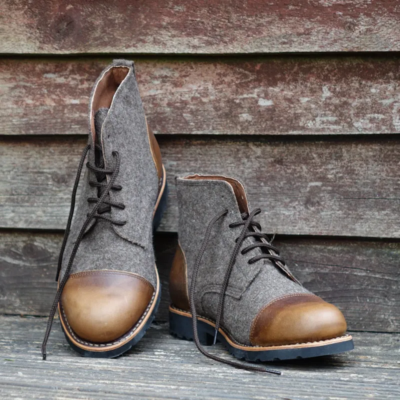 Cho Oyu Burel & Leather Lace-up Boots