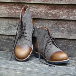 Cho Oyu Burel & Leather Lace-up Boots