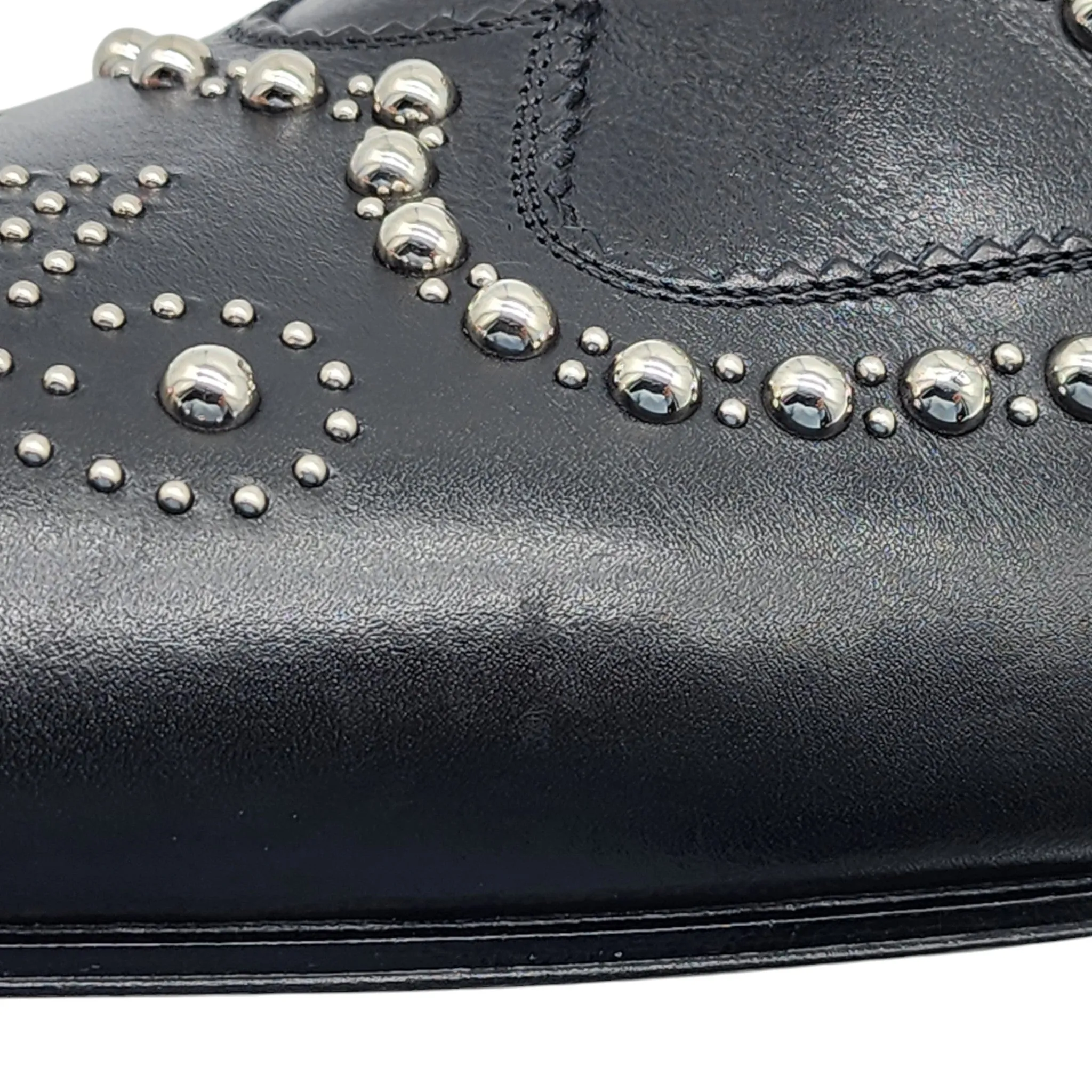 Christian Louboutin Charlie Clou Studded Oxford Shoes - Leather - Black - 42