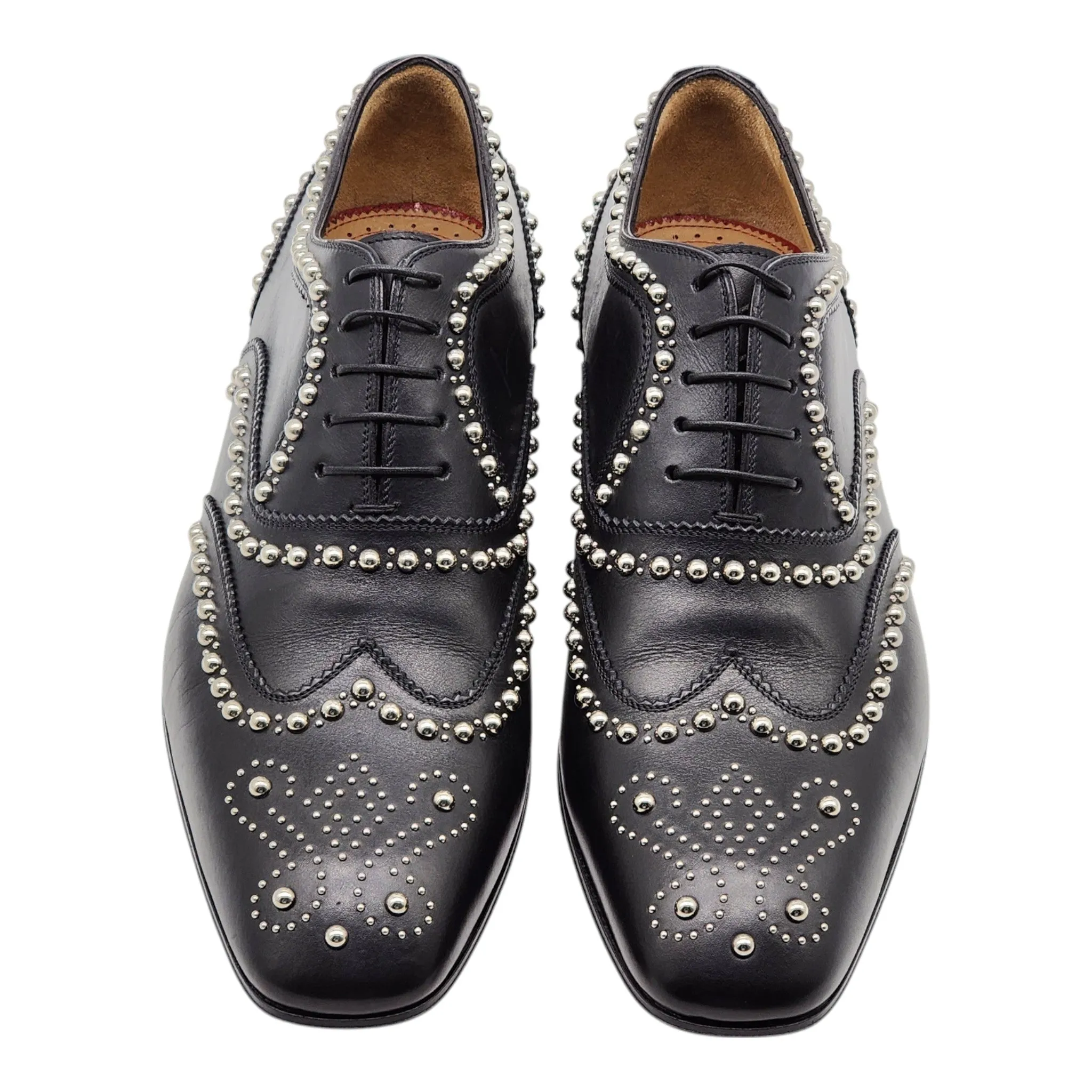 Christian Louboutin Charlie Clou Studded Oxford Shoes - Leather - Black - 42