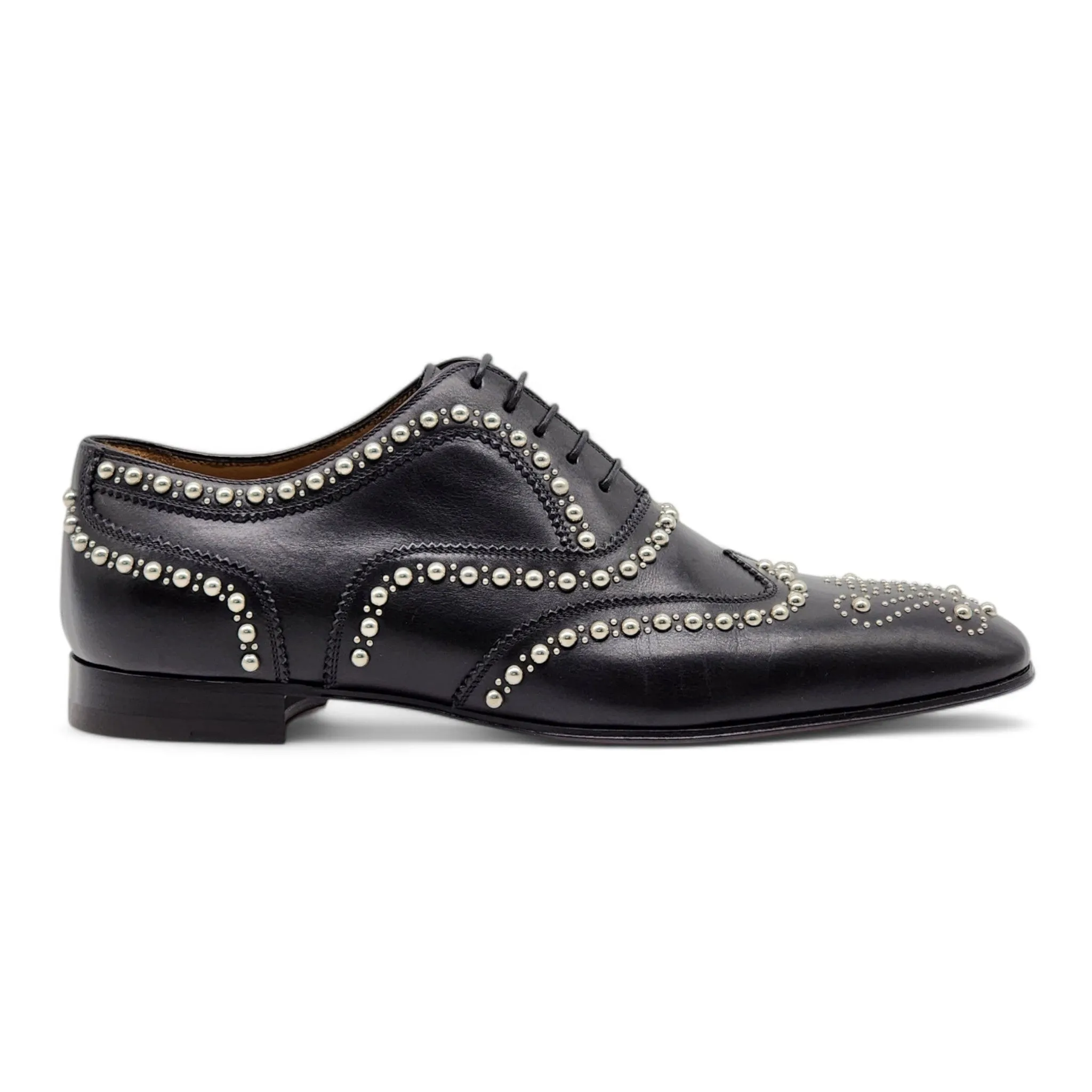 Christian Louboutin Charlie Clou Studded Oxford Shoes - Leather - Black - 42
