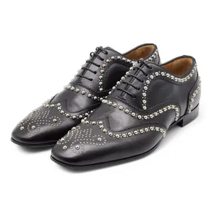 Christian Louboutin Charlie Clou Studded Oxford Shoes - Leather - Black - 42